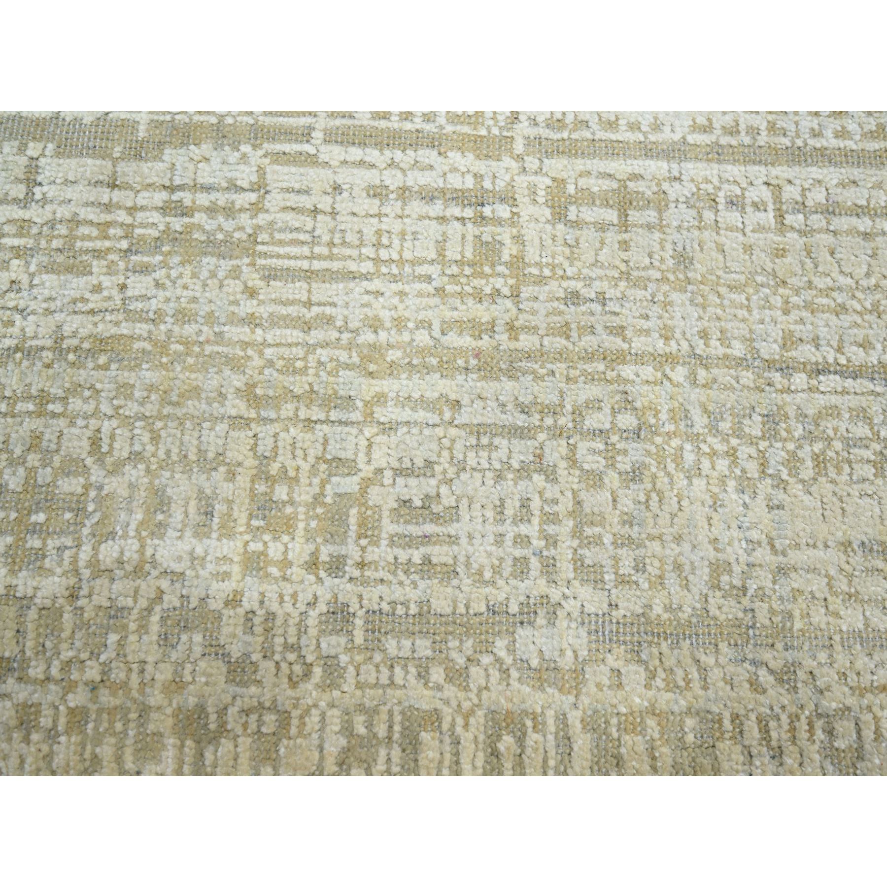 9'x12'4" Shades of Ivory, Gradation Design, Modern, Textured Wool & Pure Silk, Hand Knotted, Oriental Rug Sh75505