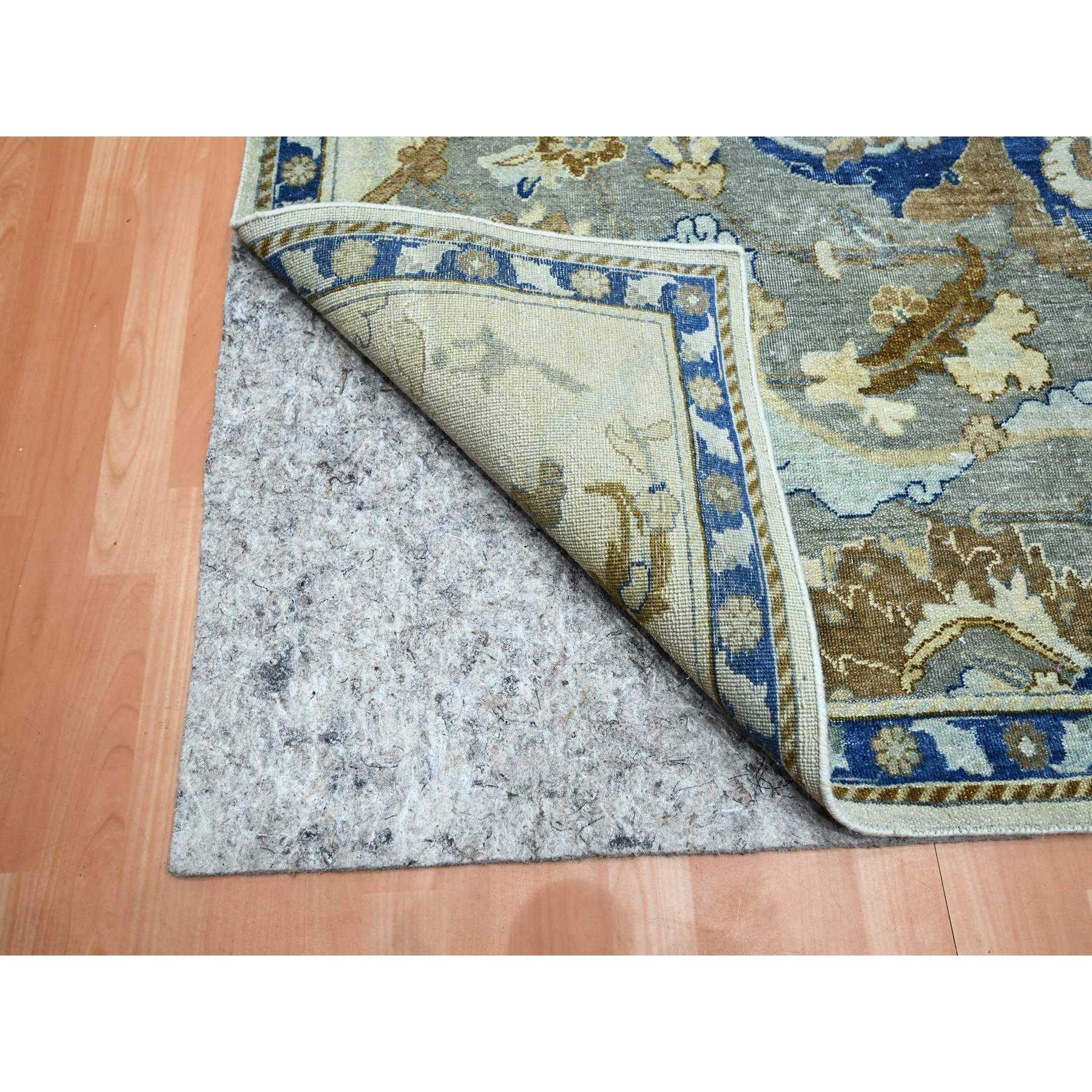 9'2"x12'3" Chiffon White with Brown, Polonaise Czartoryski with Persian Isphahan Inspired Design, Hand Knotted, Zero Pile, 100% Wool, Oriental Rug Sh75521