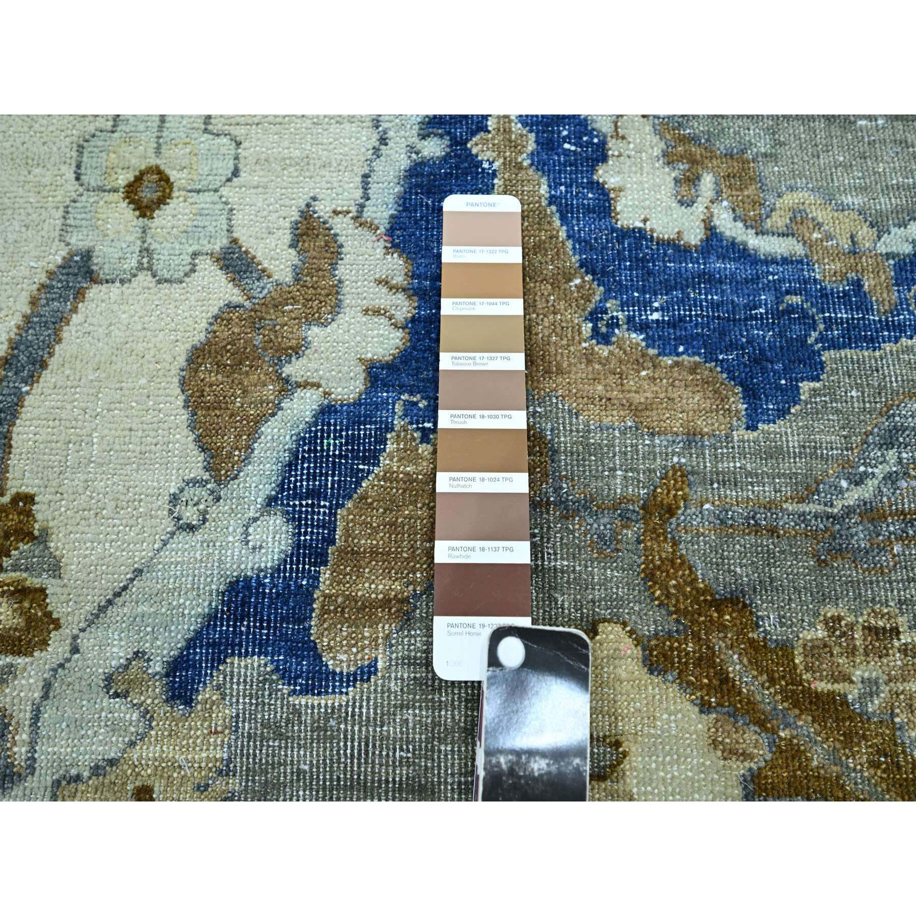 9'2"x12'3" Chiffon White with Brown, Polonaise Czartoryski with Persian Isphahan Inspired Design, Hand Knotted, Zero Pile, 100% Wool, Oriental Rug Sh75521