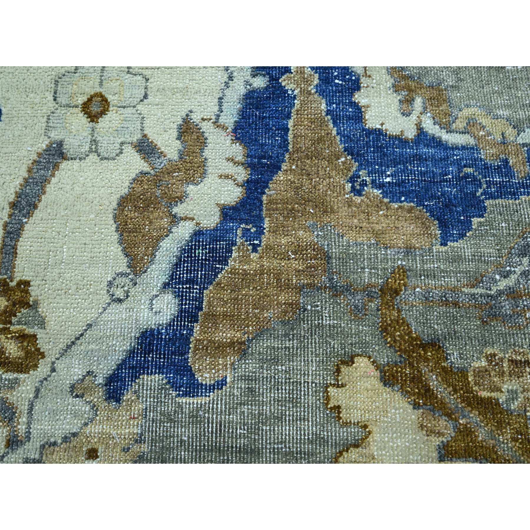 9'2"x12'3" Chiffon White with Brown, Polonaise Czartoryski with Persian Isphahan Inspired Design, Hand Knotted, Zero Pile, 100% Wool, Oriental Rug Sh75521