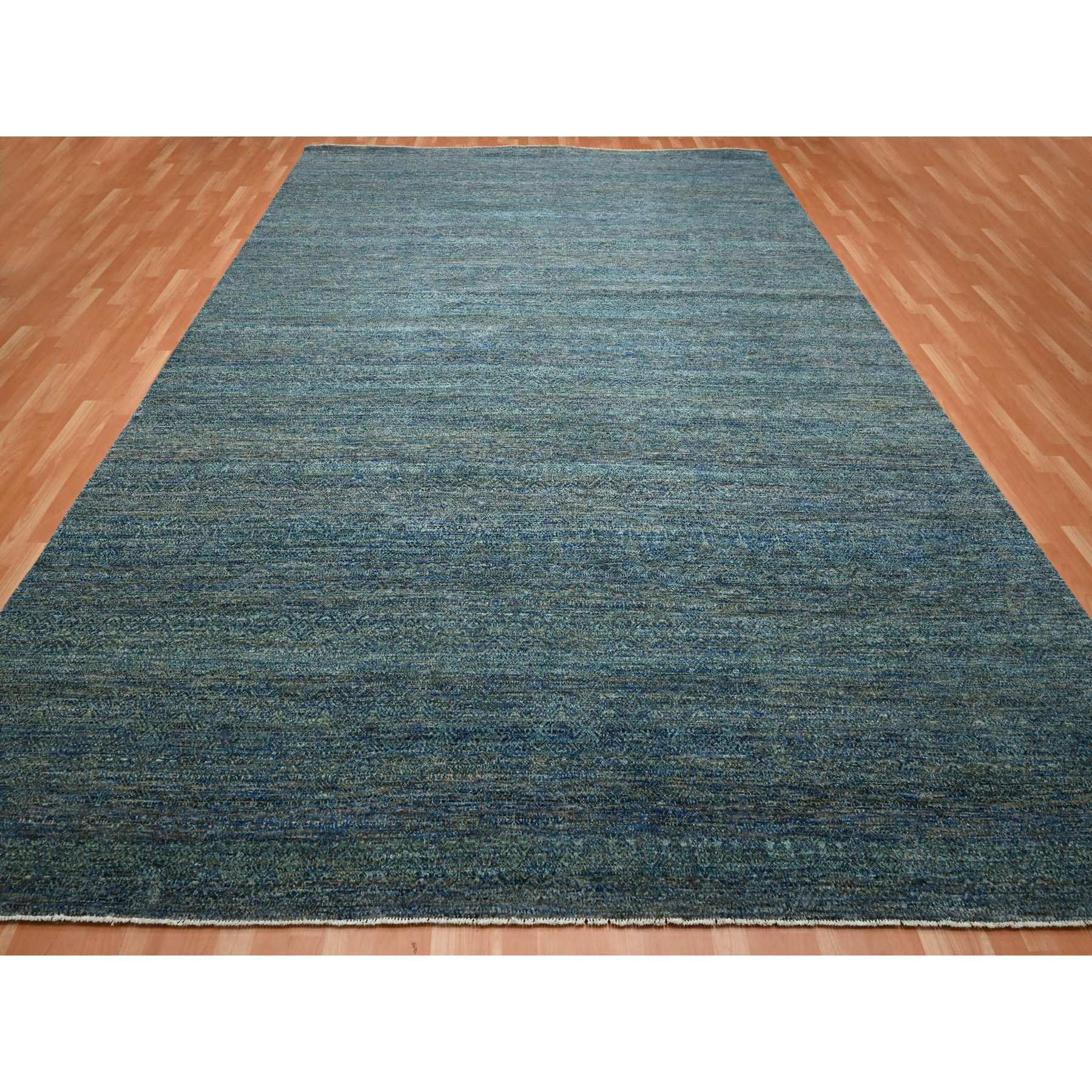 10'1"x14' Imperial Blue, Lush and Plush, Kohinoor Herat Small Repetitive Geometric Design, Hand Knotted, Pure Wool, Oriental Rug Sh75542