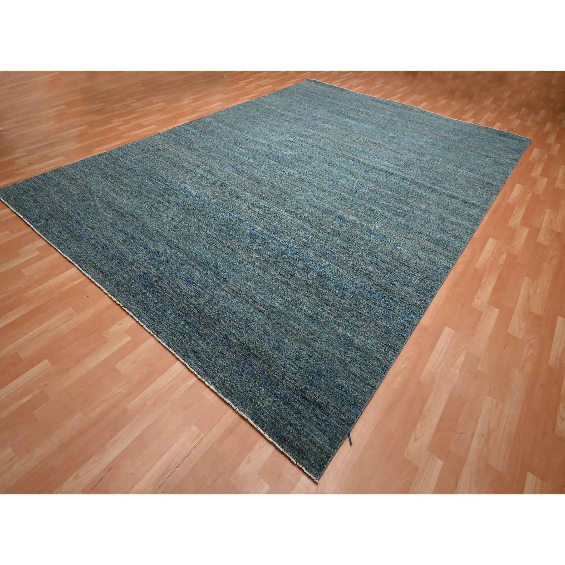 10'1"x14' Imperial Blue, Lush and Plush, Kohinoor Herat Small Repetitive Geometric Design, Hand Knotted, Pure Wool, Oriental Rug Sh75542