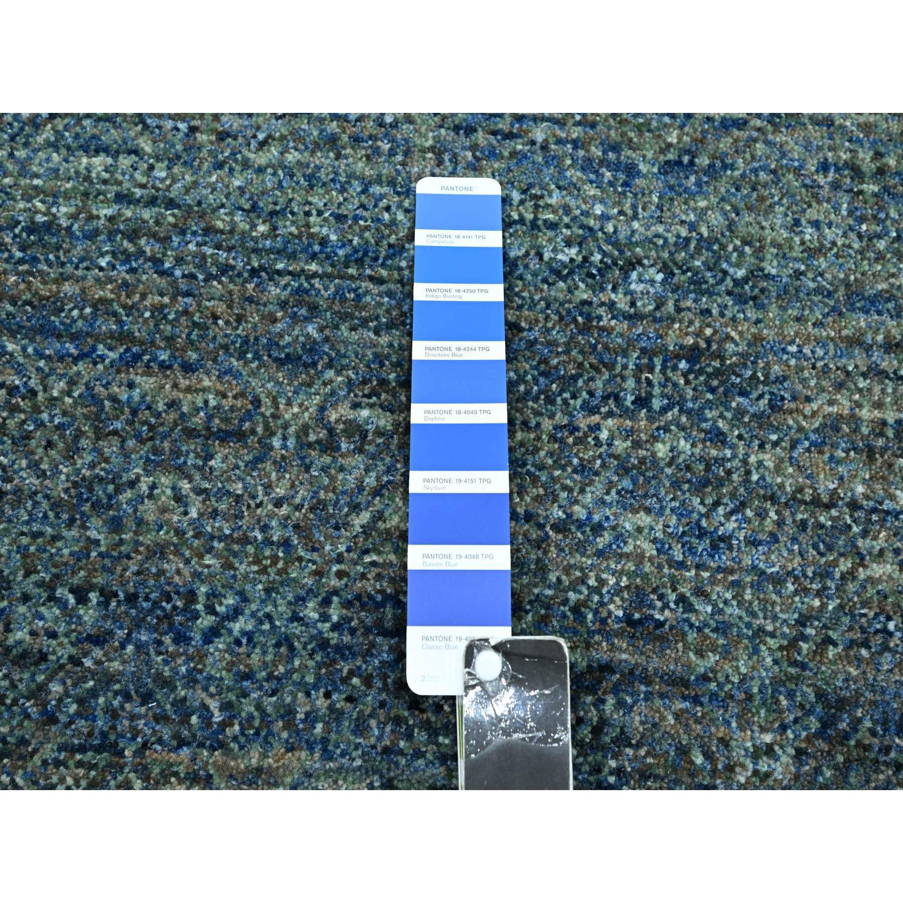 10'1"x14' Imperial Blue, Lush and Plush, Kohinoor Herat Small Repetitive Geometric Design, Hand Knotted, Pure Wool, Oriental Rug Sh75542