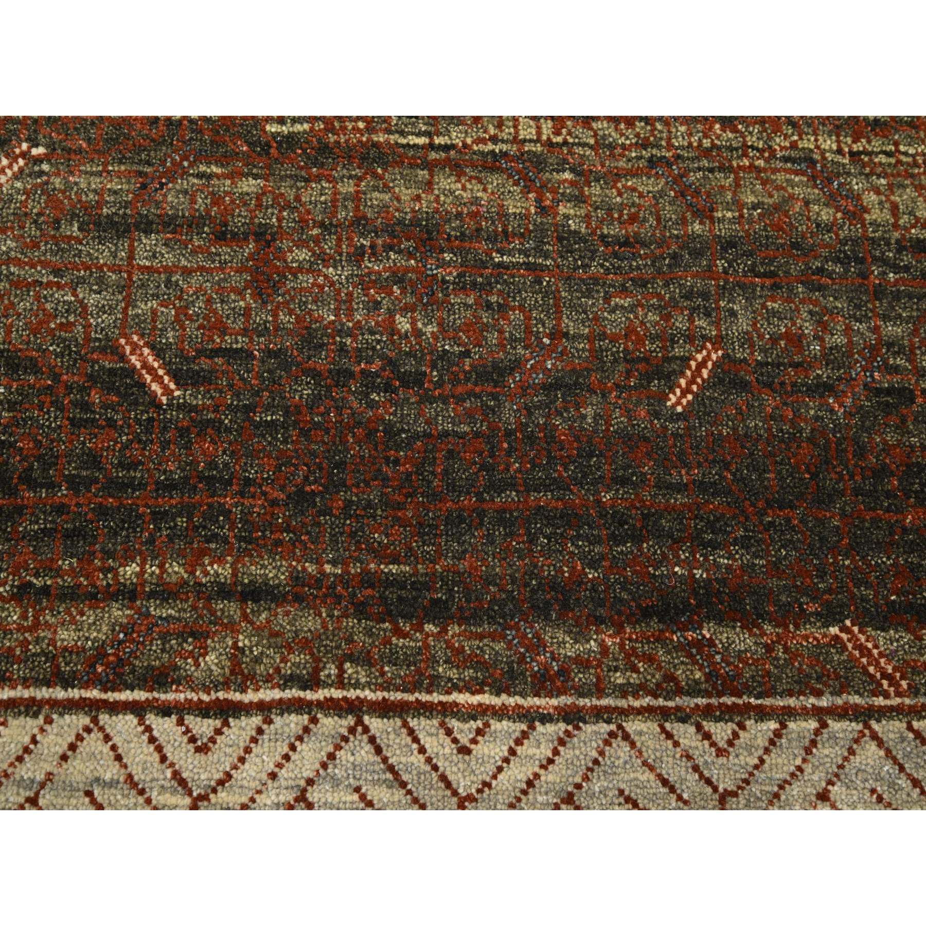 10'x14'3" Shades of Brown, Khotan Influence All Over Intricate Design, Zero Pile, 100% Wool, Hand Knotted, Oriental Rug Sh75562