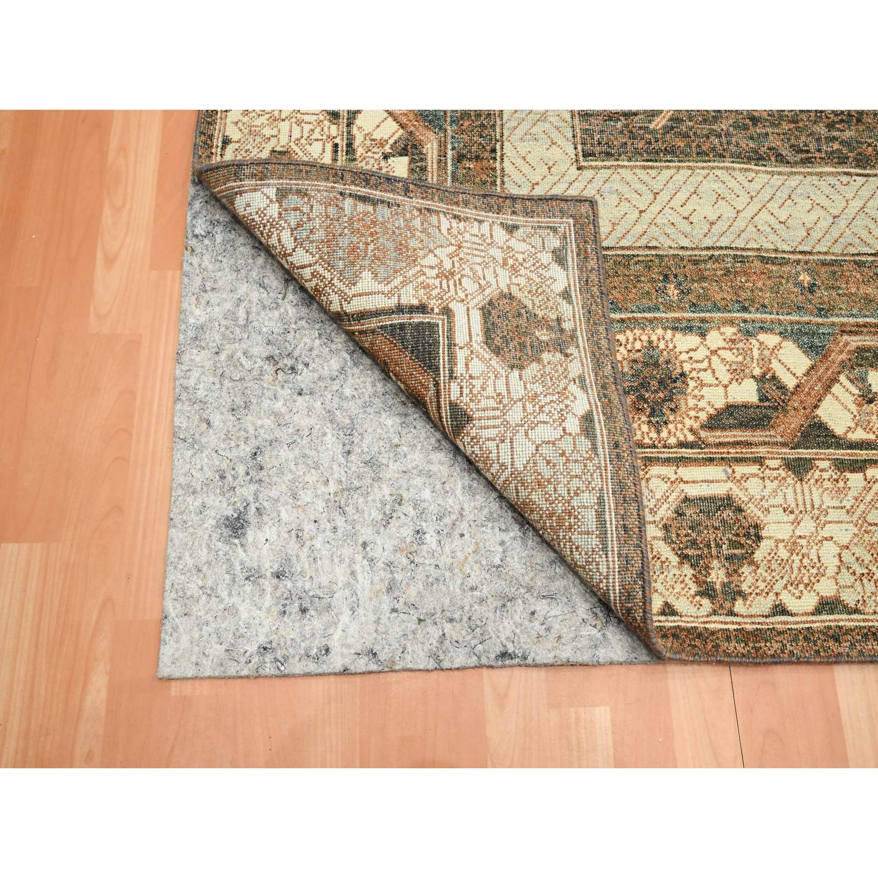 9'x11'10" Toffee Brown, Khotan Influence All Over Intricate Design, 100% Wool, Hand Knotted, Zero Pile, Oriental Rug Sh75563