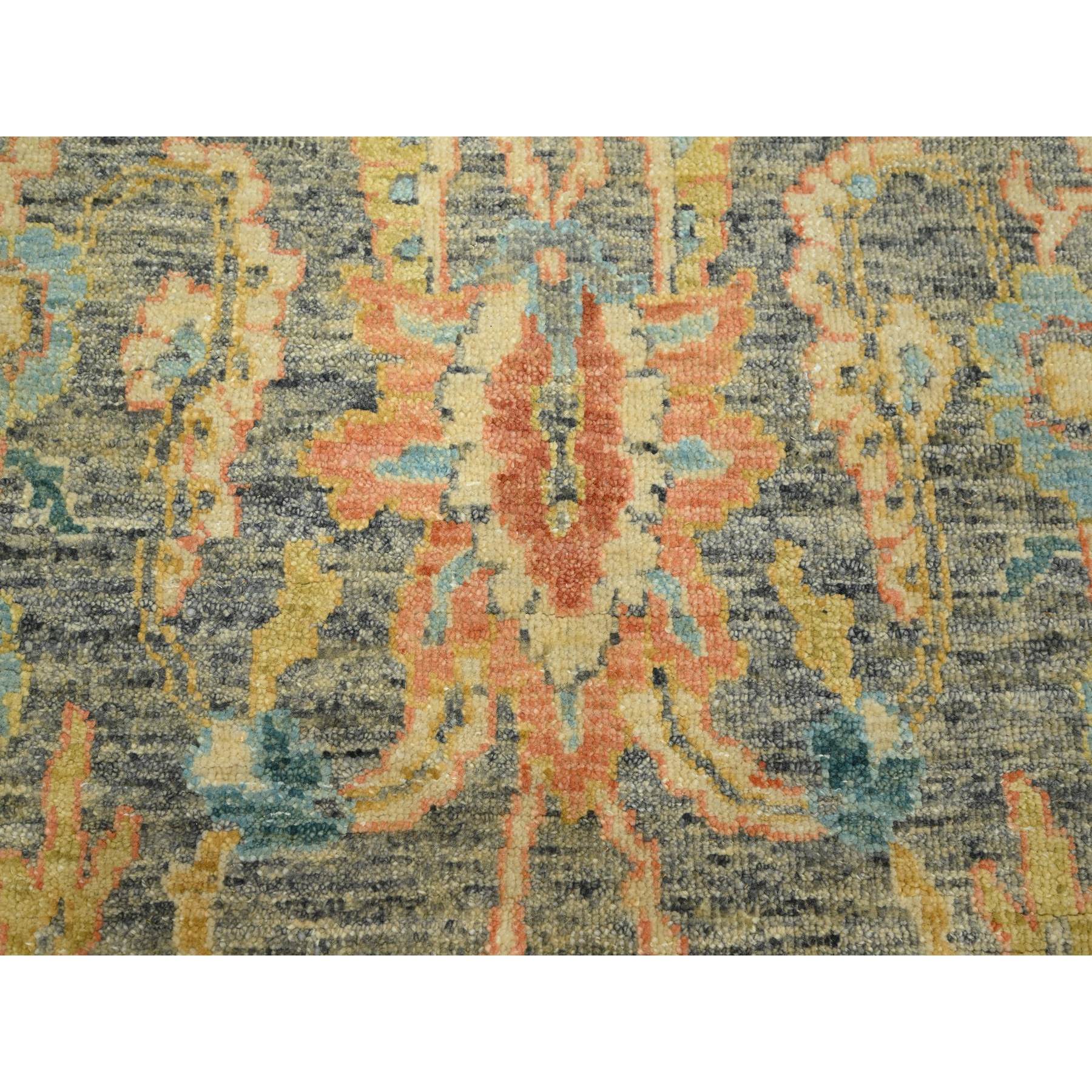 9'x12'1" Anchor Gray, Ziegler Mahal with Intricate Design, Shaved Low, 100% Wool, Hand Knotted, Vegetable Dyes, Oriental Rug Sh75636
