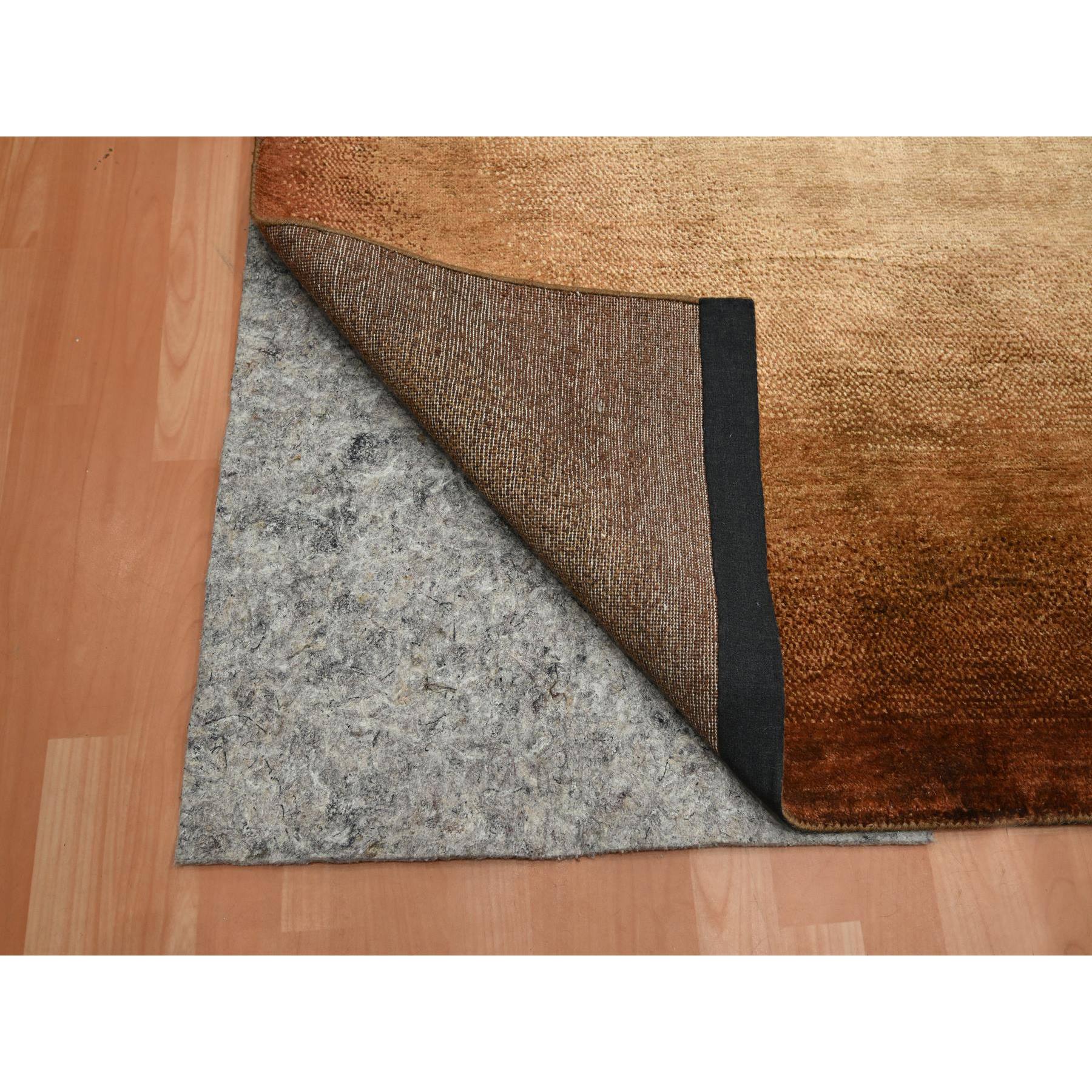9'x12'1" Shades of Brown, Rothko Inspired, Modern, Hand Knotted, Wool & Silk, Soft Pile, Oriental Rug Sh75638