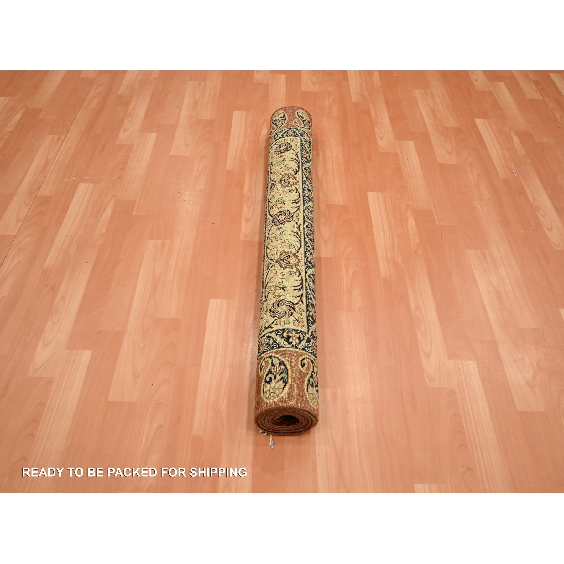 4'x6' Scarlet Red, Pure Silk, Tabriz Haji Jalili Paisley Design, Soft Pile, Hand Knotted, Oriental Rug Sh75648