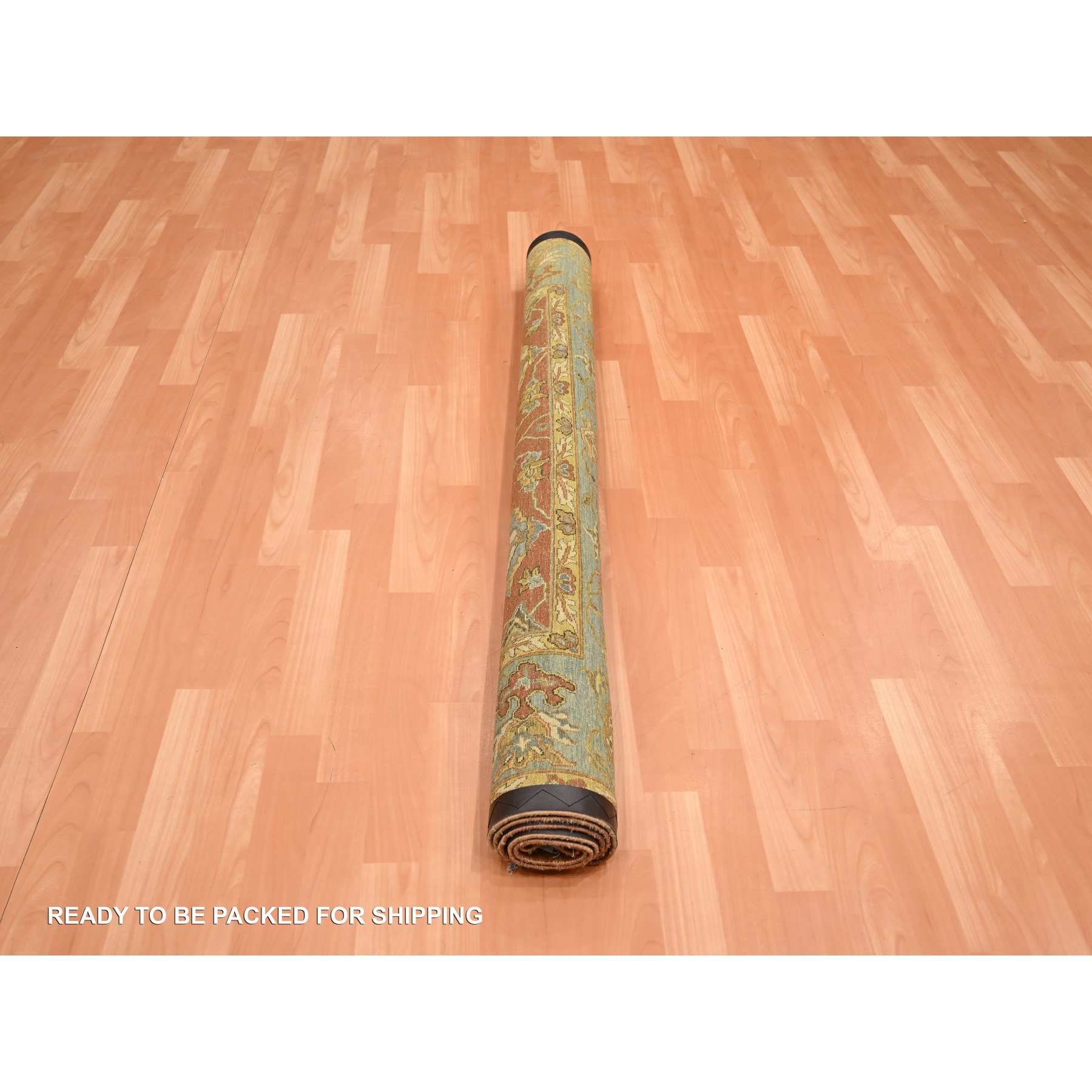 4'8"x6'4" Rust Red, Lamani Collection with Large Flower Motifs, 100% Wool, 300 KPSI, Hand Knotted, Oriental Rug Sh75650