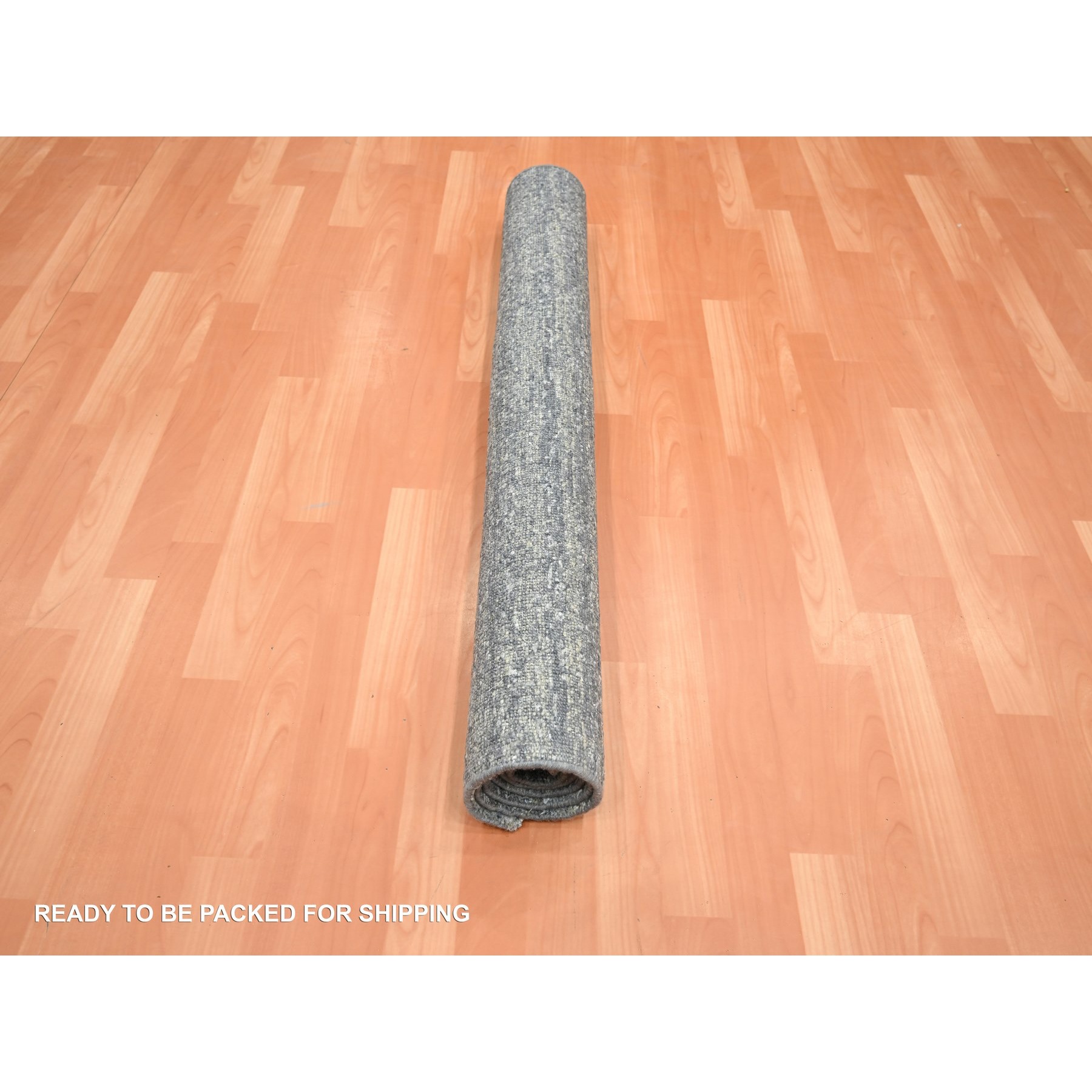 3'10"x6'1" Spanish Gray, Plain Design, Hand Knotted, Soft to the Touch, Pure Silk, Oriental Rug Sh75654