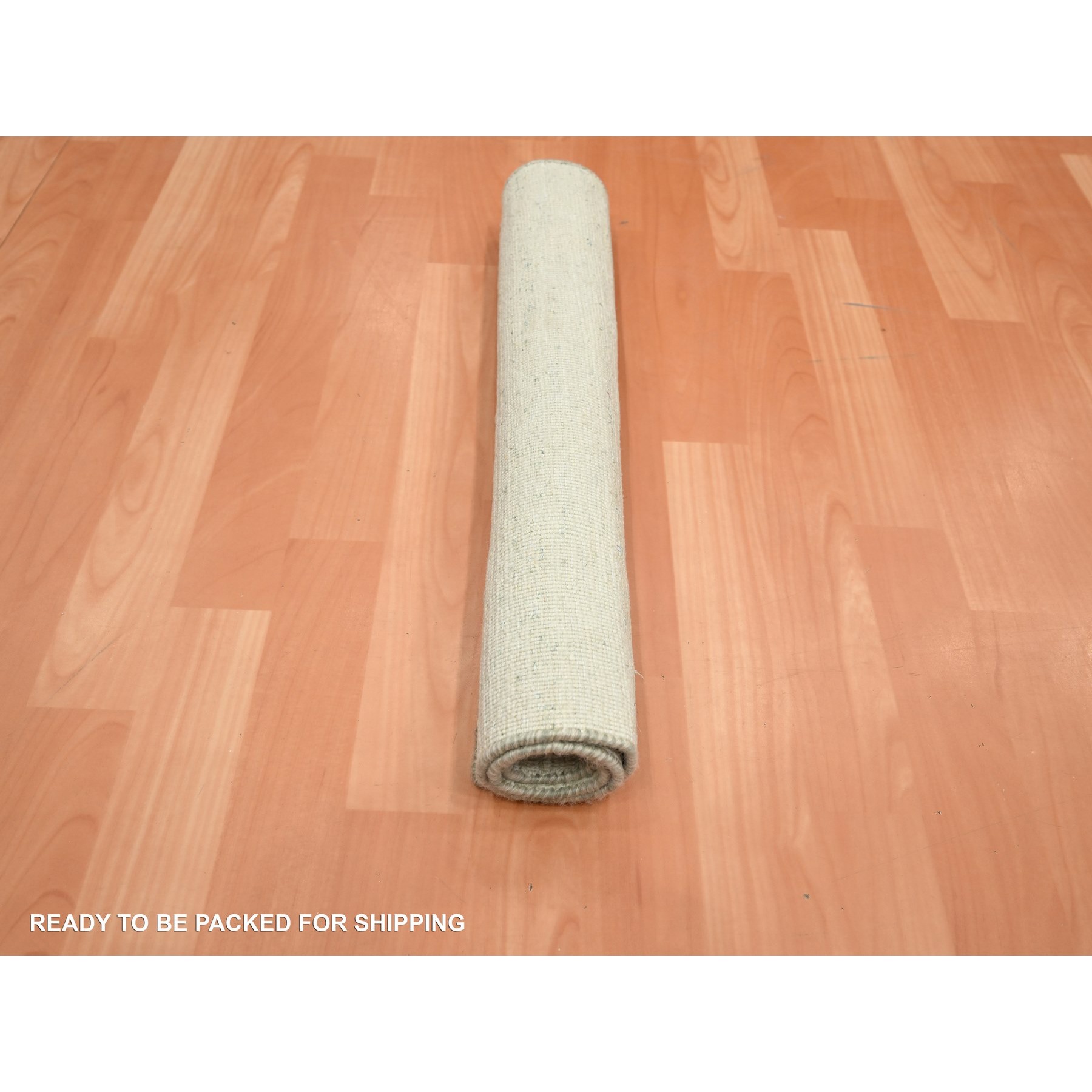 2'x3' Linen White, Plain Line Design, Silk with Oxidized Wool, Hand Knotted, Textured Pile, Sample, Mat, Oriental Rug Sh75660