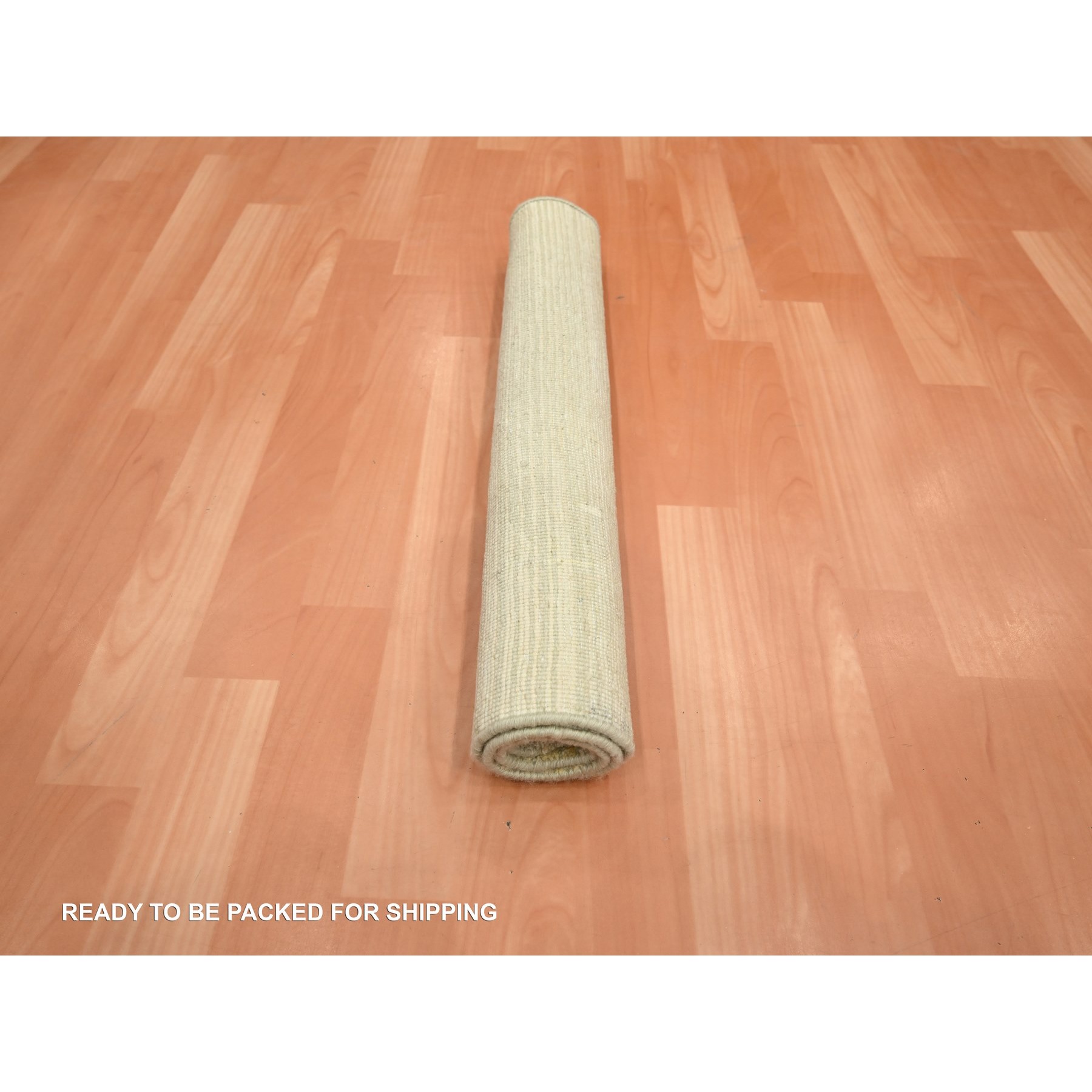 2'x3' Beige with Warm Tones, Plain Line Design, Textured Pile, Silk with Oxidized Wool, Hand Knotted, Sample, Mat, Oriental Rug Sh75662