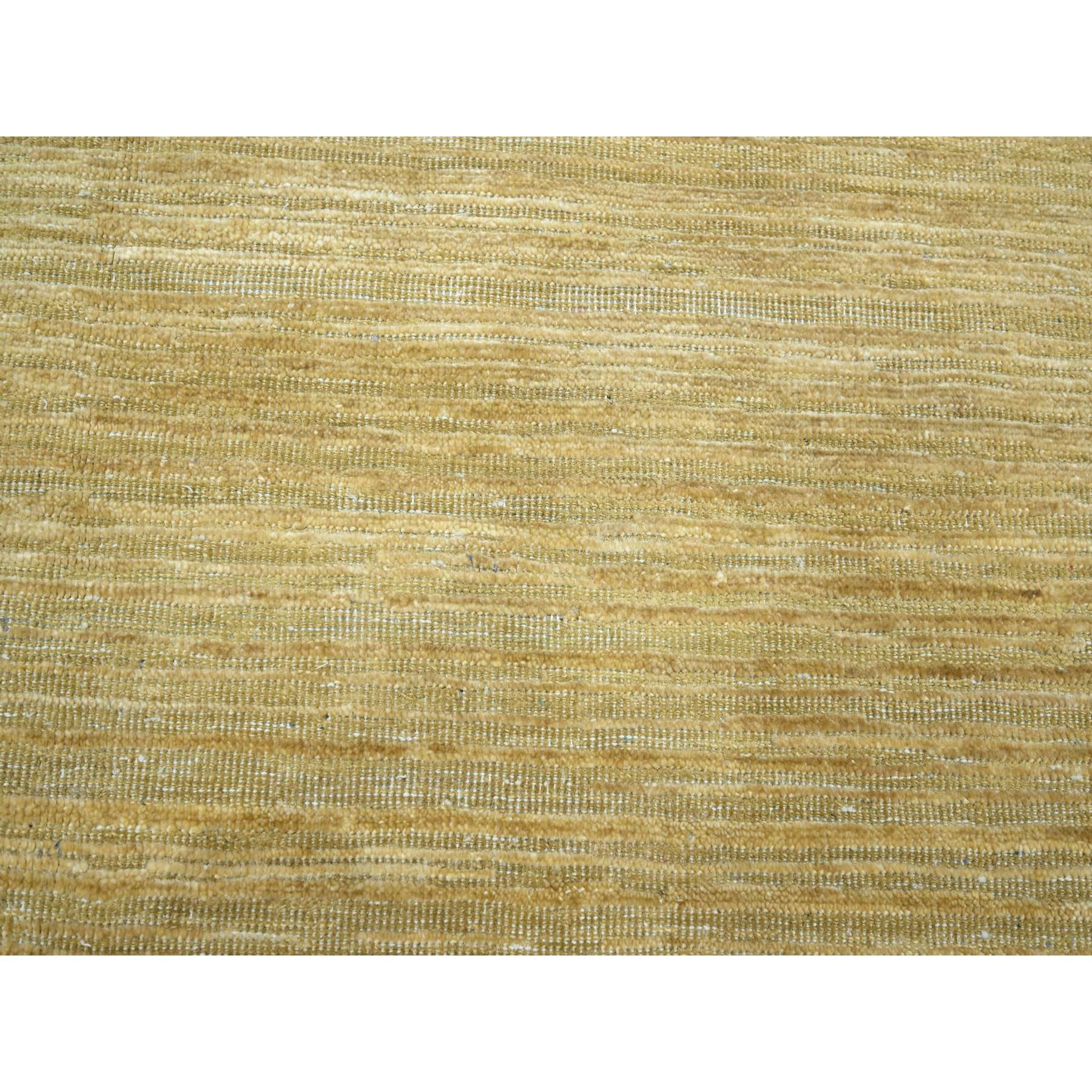 9'x12'3" Khaki Brown, Plain Solid Design, Silk with Textured Wool, Hand Knotted, Oriental Rug Sh75671