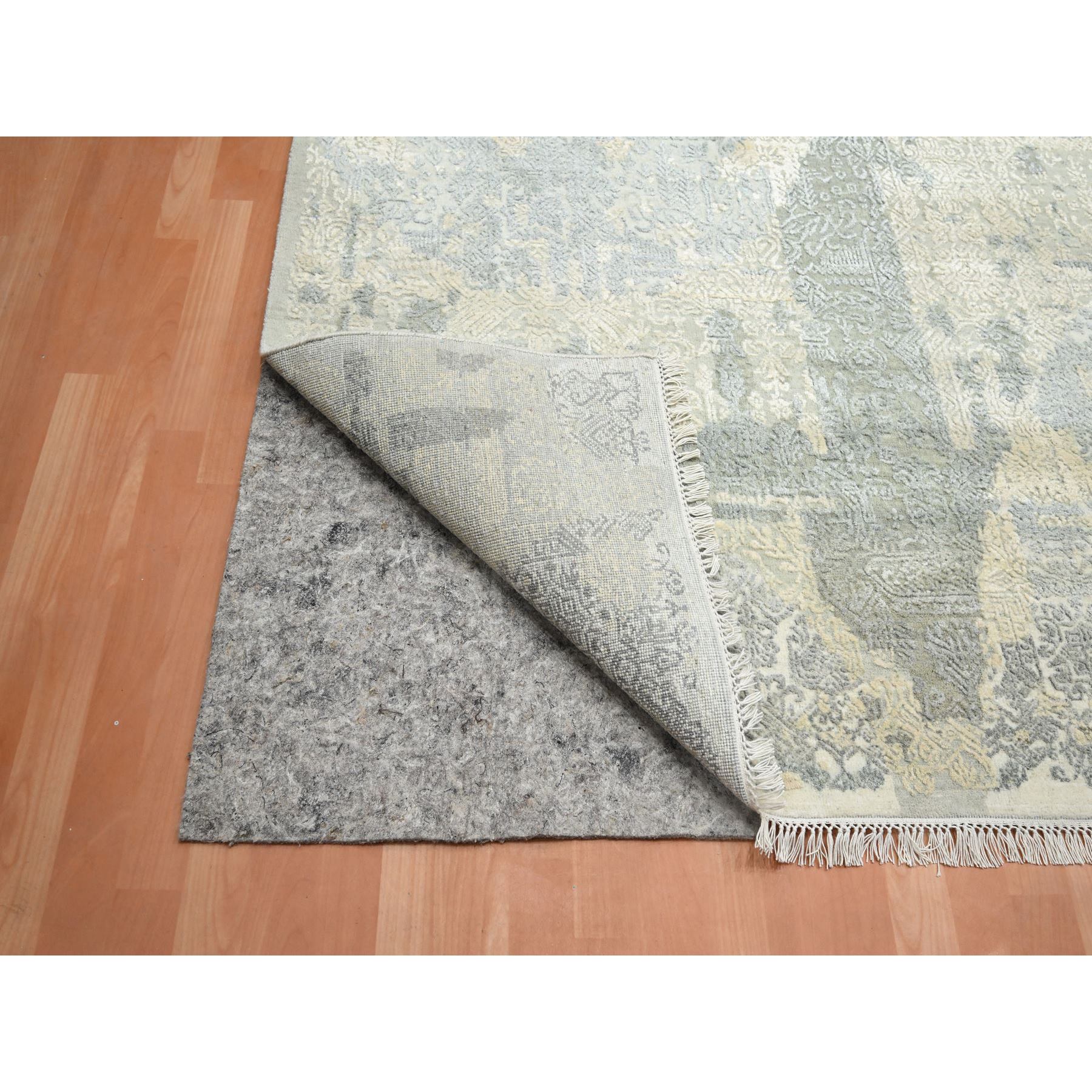 12'x18'2" Chiffon White, Jewelry Design, Wool and Silk, Hand Knotted, XL, Oversized, Oriental Rug Sh75674