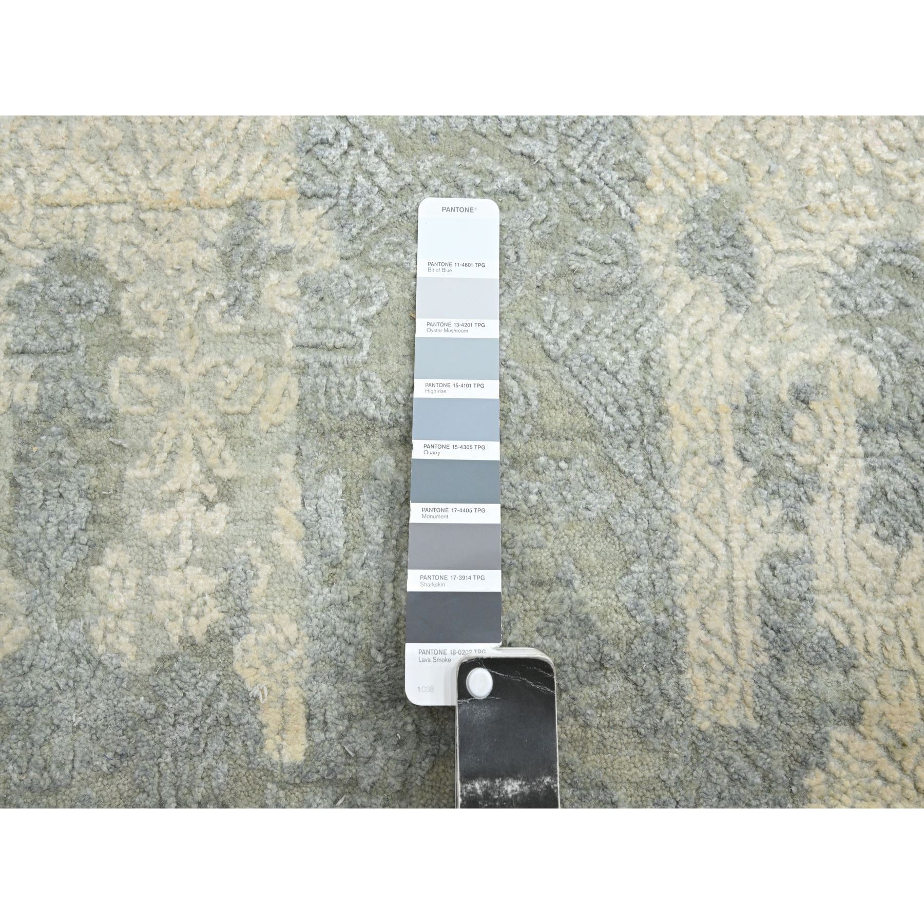 12'x18'2" Chiffon White, Jewelry Design, Wool and Silk, Hand Knotted, XL, Oversized, Oriental Rug Sh75674