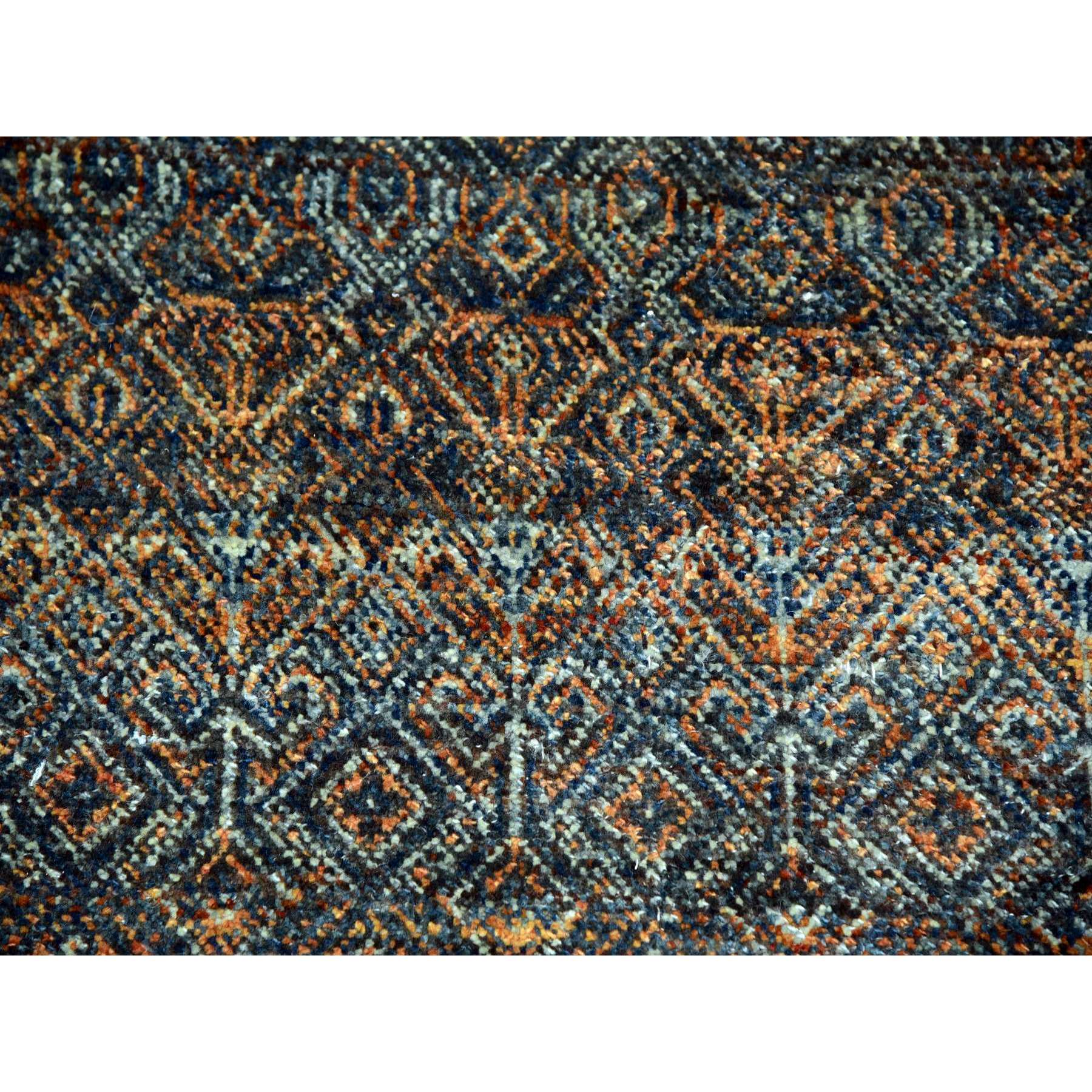8'1"x10'1" Ochre Brown, Borderless Soft To The Touch Vibrant Soft Wool, Hand Knotted, Kohinoor Herat With Small Diamond Shape Geometric Repetitive Design, Oriental Rug Sh76005