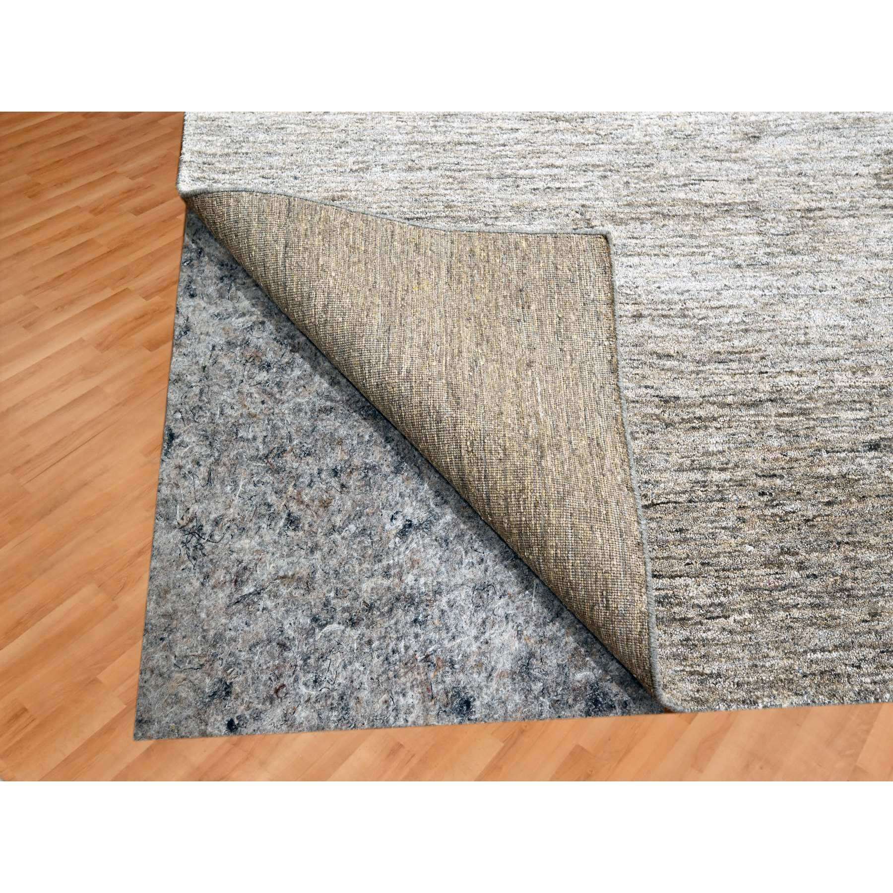 9'1"x11'10" Warm Taupe, Plain Solid Design, Soft to the Touch, Pure Sari Silk, Hand Knotted, Oriental Rug Sh76071