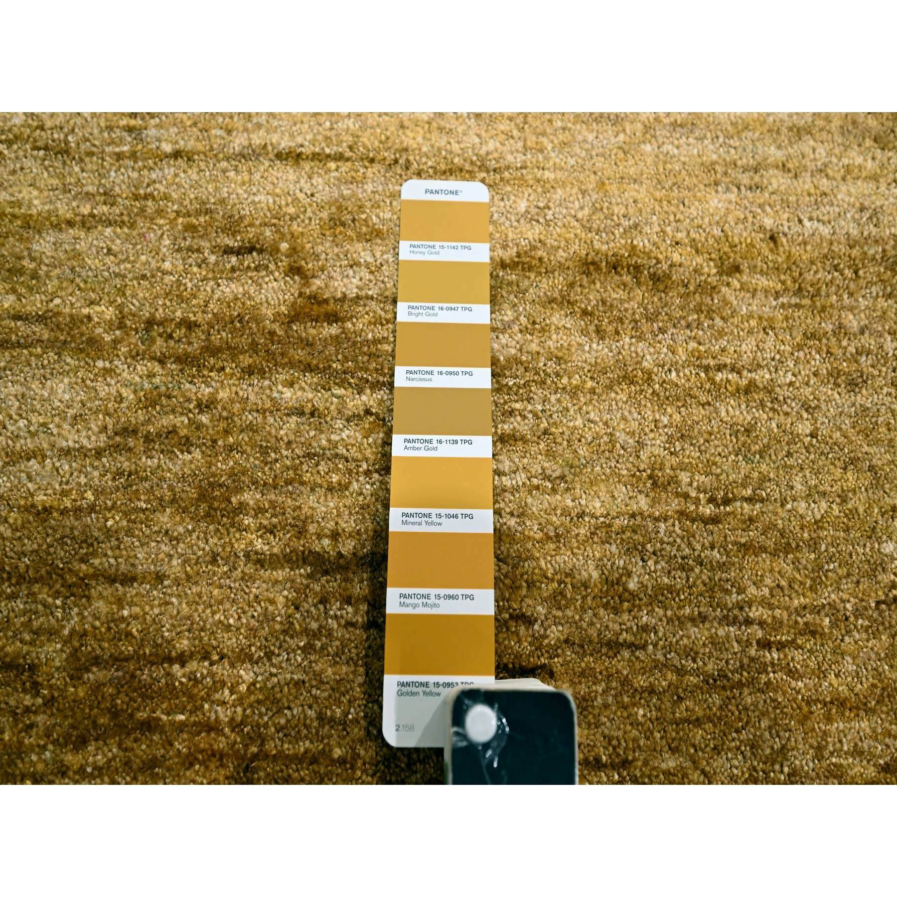 9'x12'1" Copper Brown, Plain Solid Design, Soft to the Touch, Pure Sari Silk, Lush and Plush, Hand Knotted, Oriental Rug Sh76072