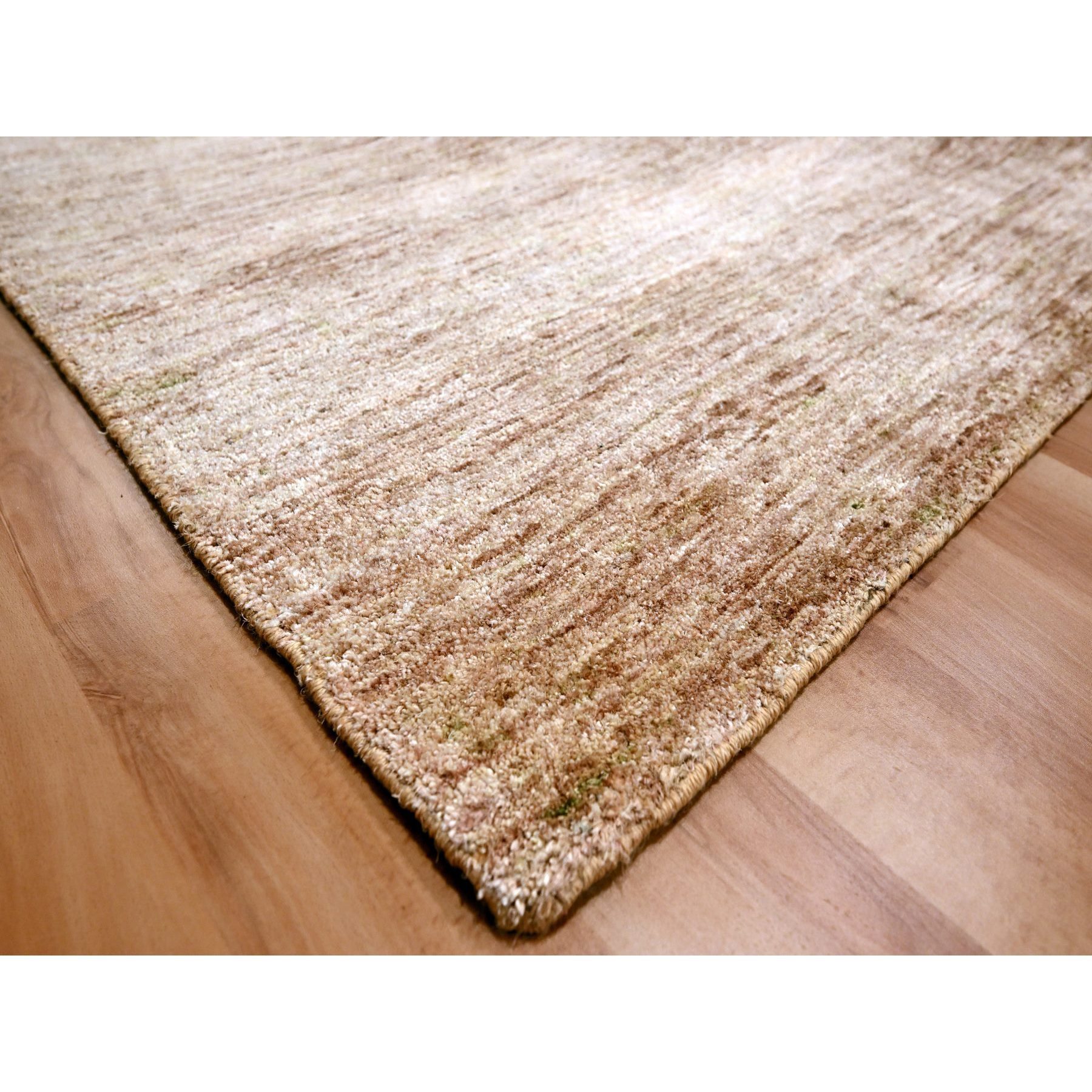 9'x12' Beaver Brown, Soft Pile, Plain Solid Design, Pure Sari Silk, Hand Knotted, Oriental Rug Sh76073