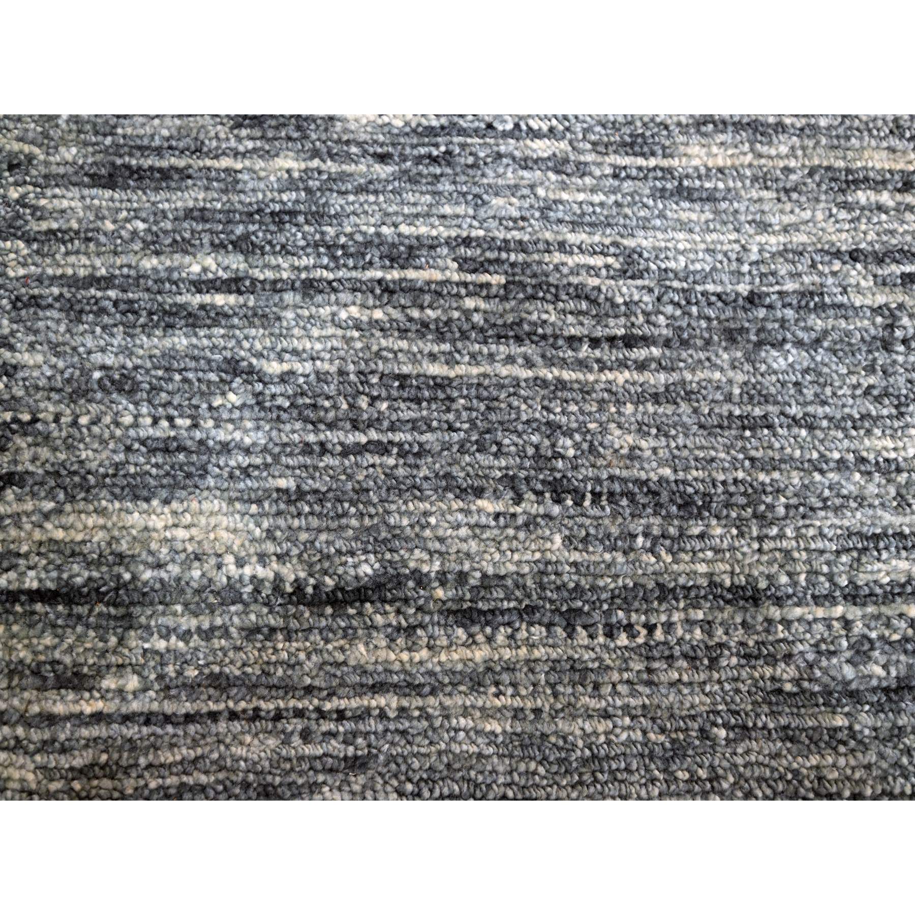 9'1"x12'2" Shades of Gray, Modern Plain Design, 100% Wool, Hand Knotted, Oriental Rug Sh76076