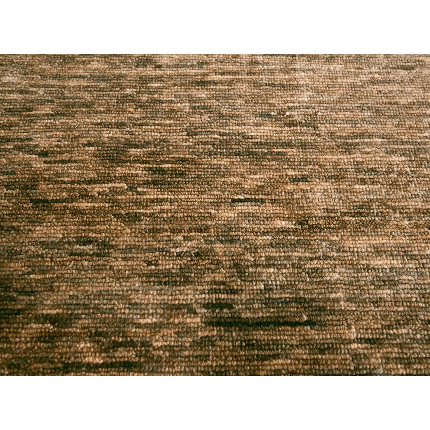 9'4"x12'4" Shades of Brown, Densely Woven, Modern Plain Design, 100% Wool, Borderless, Hand Knotted, Oriental Rug Sh76078