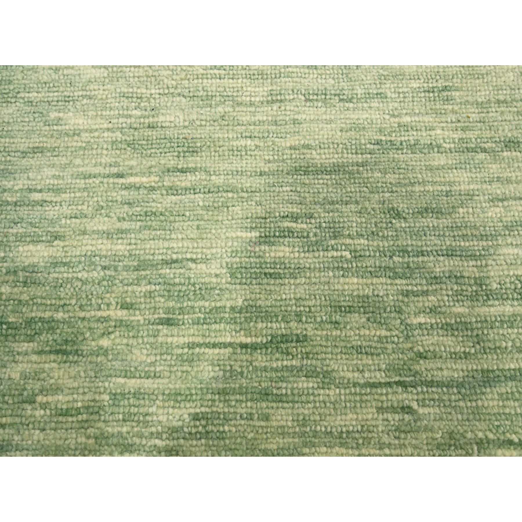 9'4"x12'4" Mist Green, Modern Plain Design, Borderless, Pure Wool, Hand Knotted, Oriental Rug Sh76080