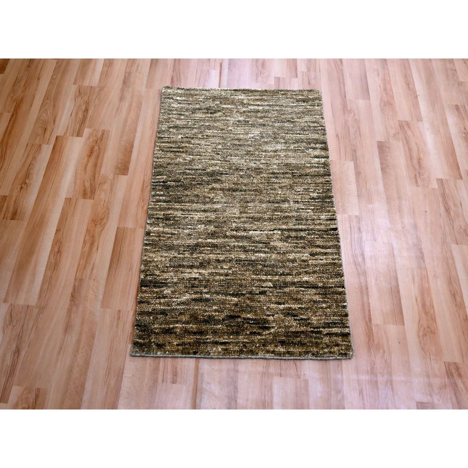 2'x3' Coffee Brown, Pure Wool, Sample, Strike Off, Hand Knotted, Modern Plain Solid Design, Mat, Oriental Rug Sh76093