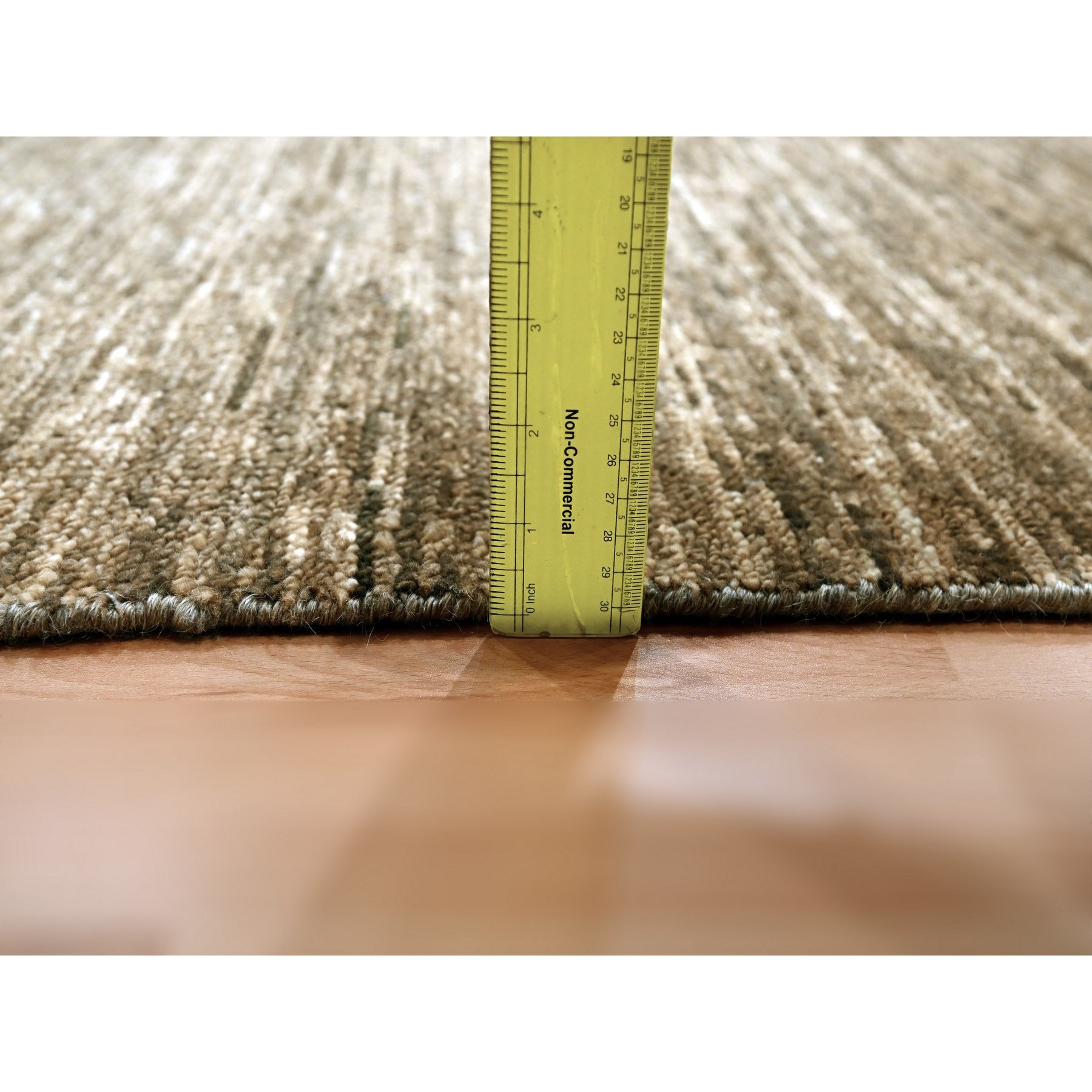 2'x3' Coffee Brown, Pure Wool, Sample, Strike Off, Hand Knotted, Modern Plain Solid Design, Mat, Oriental Rug Sh76093