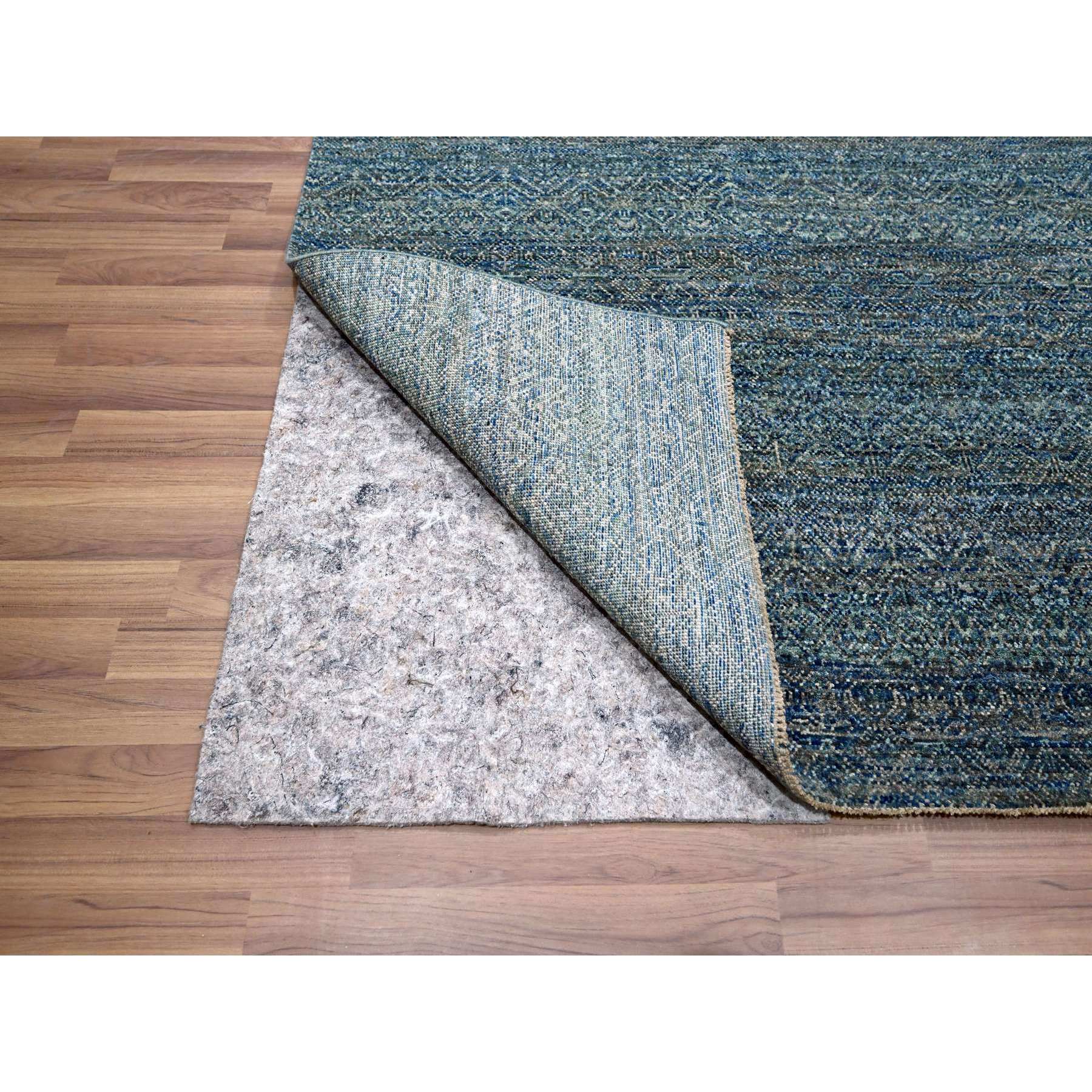 9'x12'1" Aegean Blue, Kohinoor Herat Small Geometric Repetitive Design, Hand Knotted, Soft to the Touch, Pure Wool, Oriental Rug Sh76148