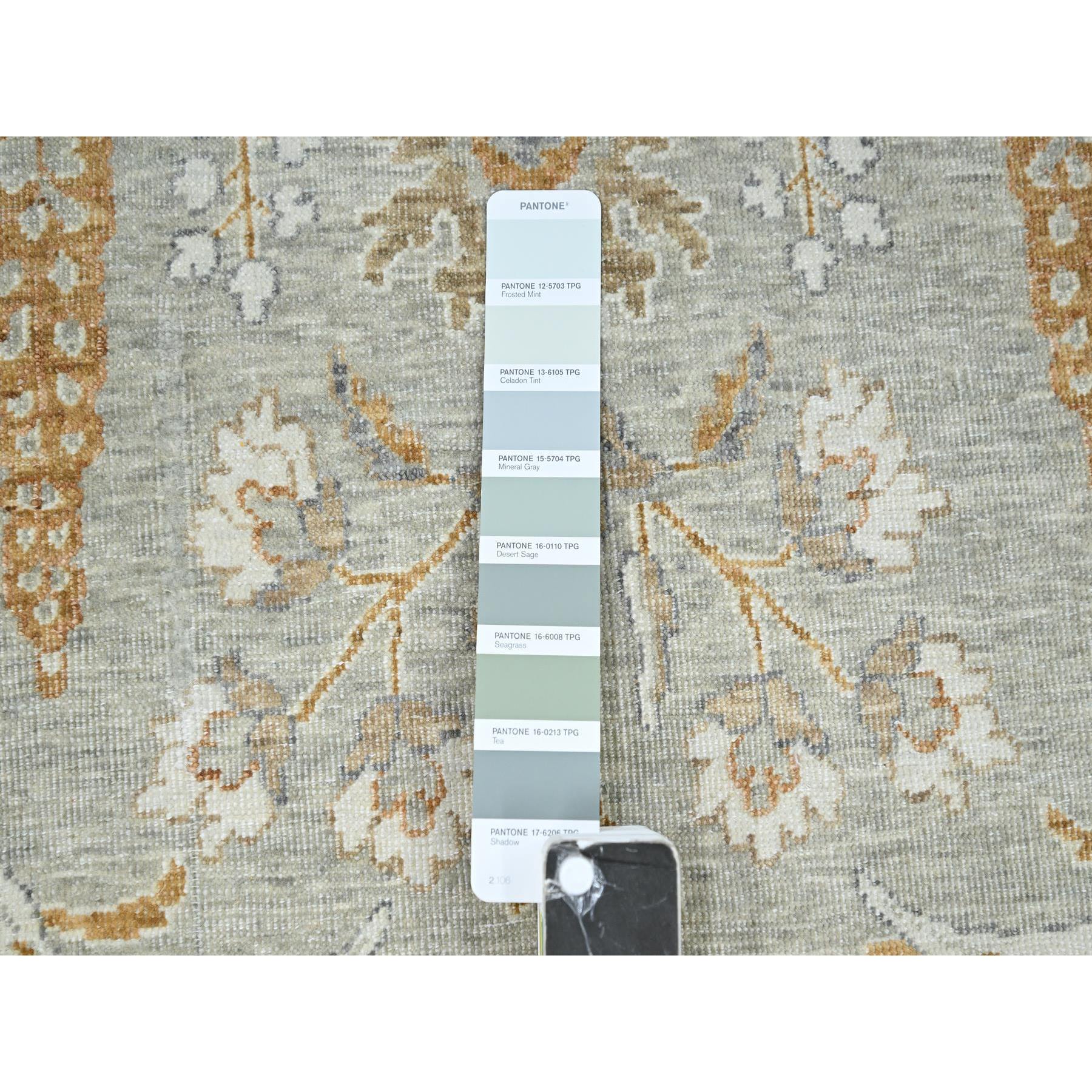 9'2"x12' Spanish Gray, 200 KPSI, Meditation Tree of Life Design, Tone on Tone, Zero Pile, 100% Wool, Densely Woven, Hand Knotted, Oriental Rug Sh76160