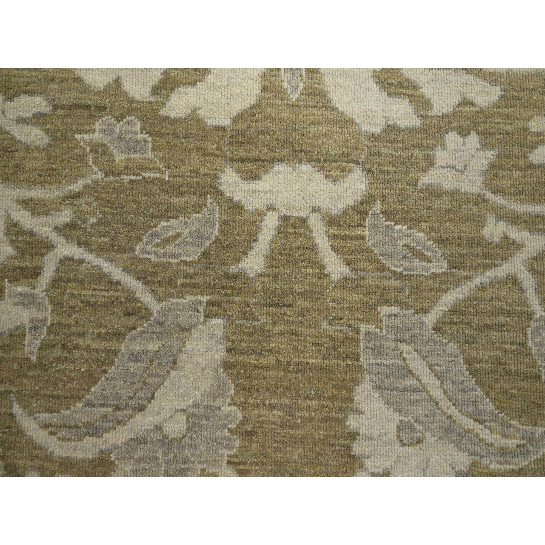 9'x12' Reseda Green, Ziegler Mahal Large Flowers Design, Tone on Tone, Zero Pile, 100% Wool, Hand Knotted, Dense Weave, Oriental Rug Sh76165