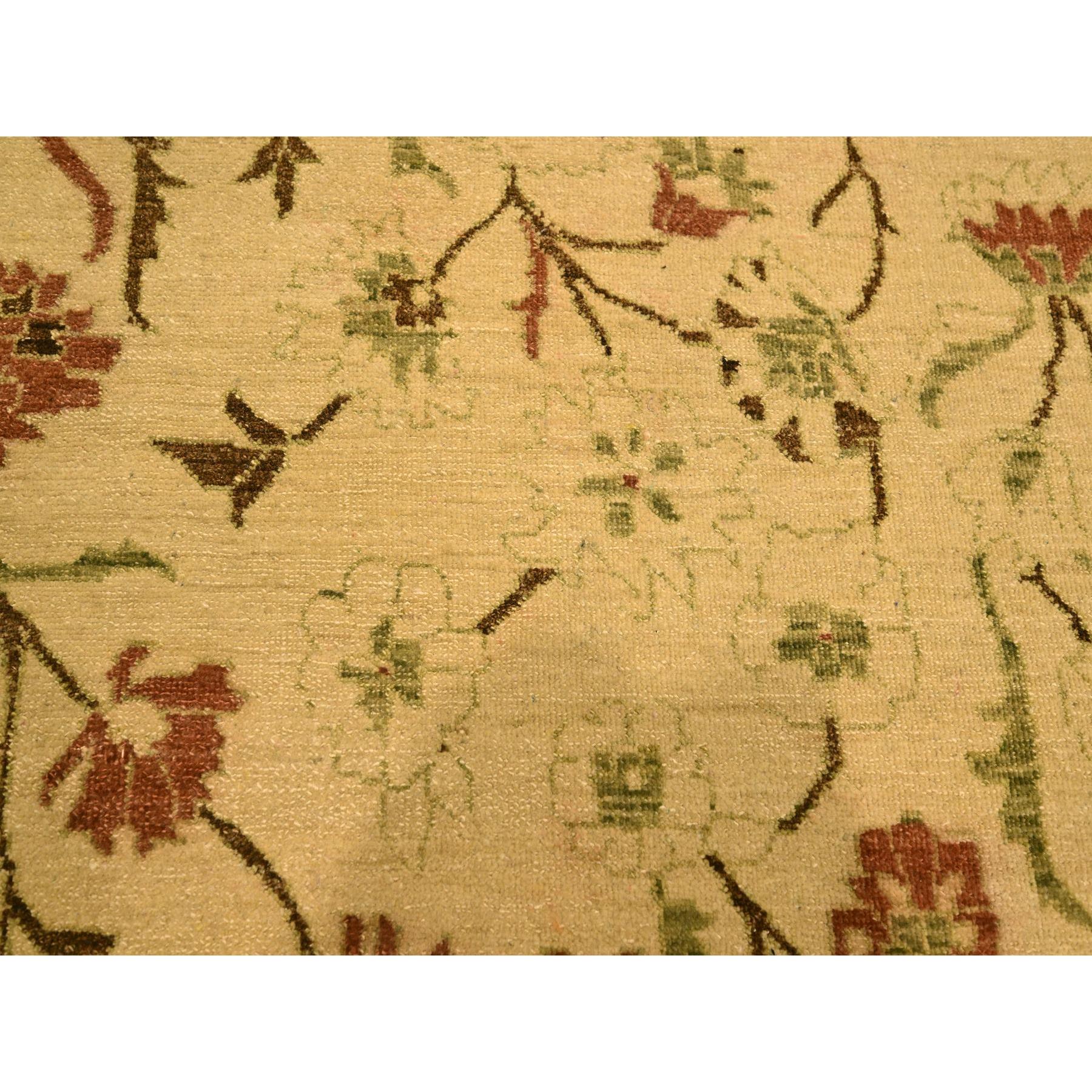 10'x13'10" Biscotti Brown, Agra, All Over Leaf Design, Zero Pile, 100% Wool, Hand Knotted, Vegetable Dyes, Oriental Rug Sh76170