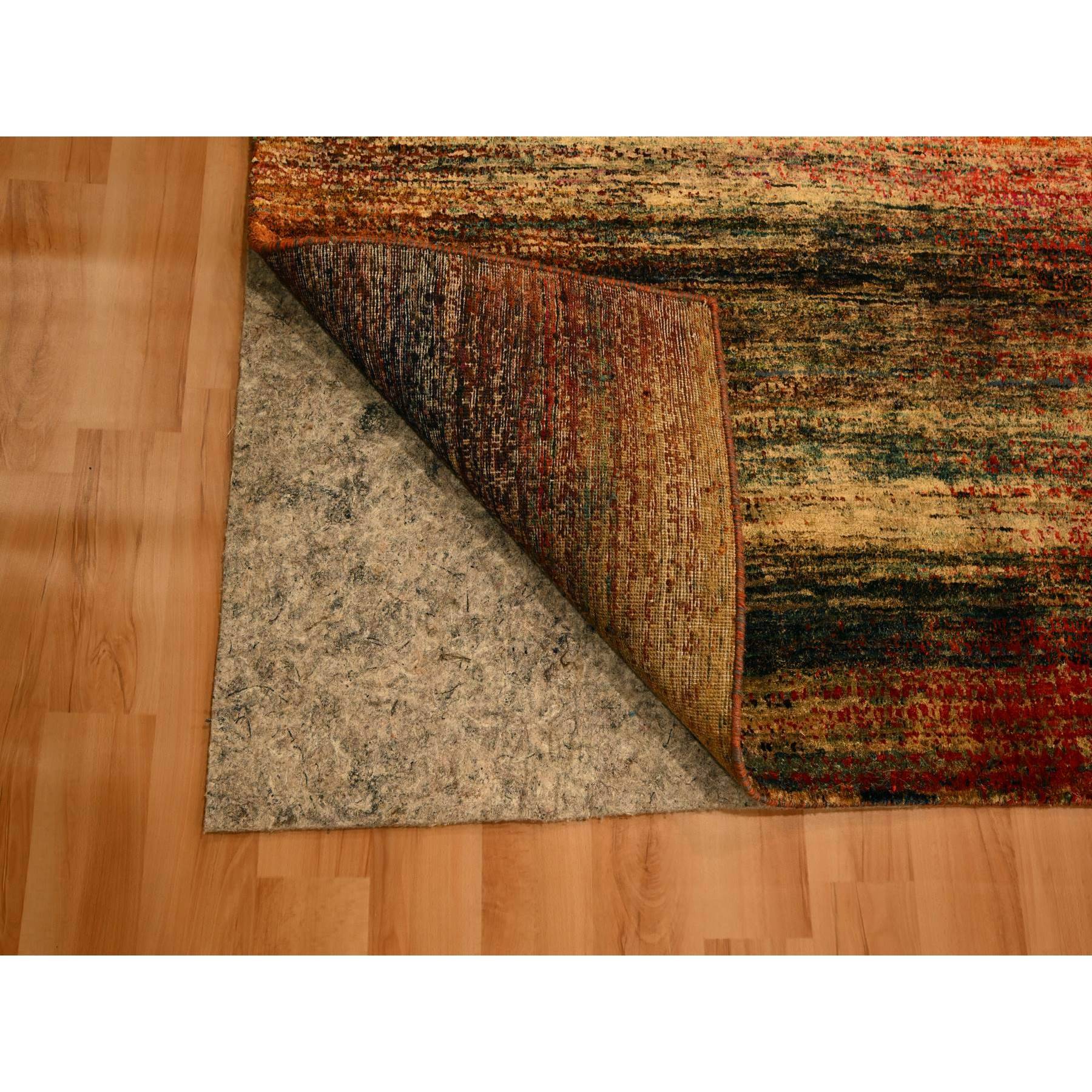 9'x12' Sunset Colors, Modern Design, Pure Sari Silk, Soft to the Touch, Hand Knotted, Oriental Rug Sh76175