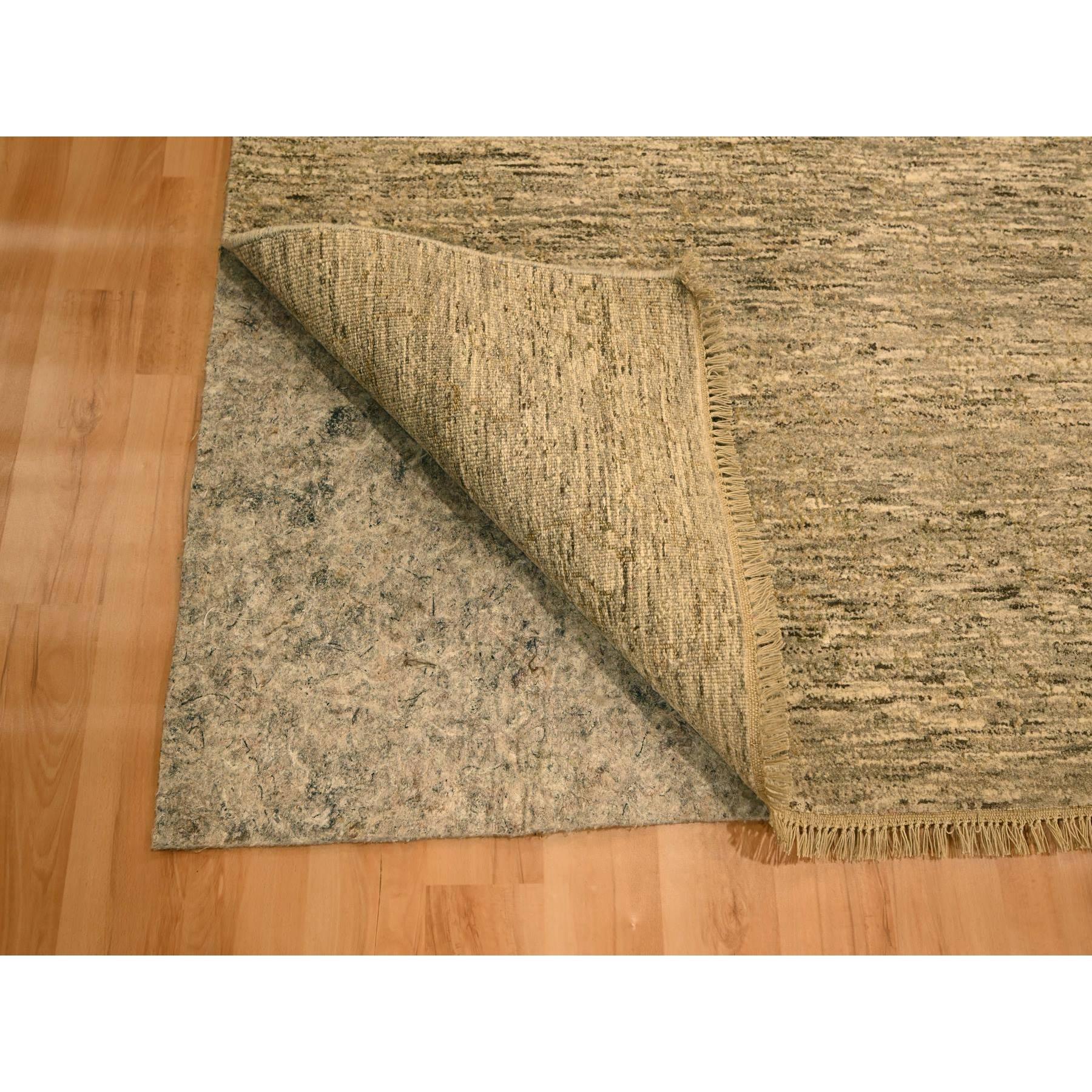 8'10"x11'10"  Khaki Brown, Plain Solid Design, Undyed Natural Wool, Tone on Tone, Hand Knotted, Oriental Rug Sh76185