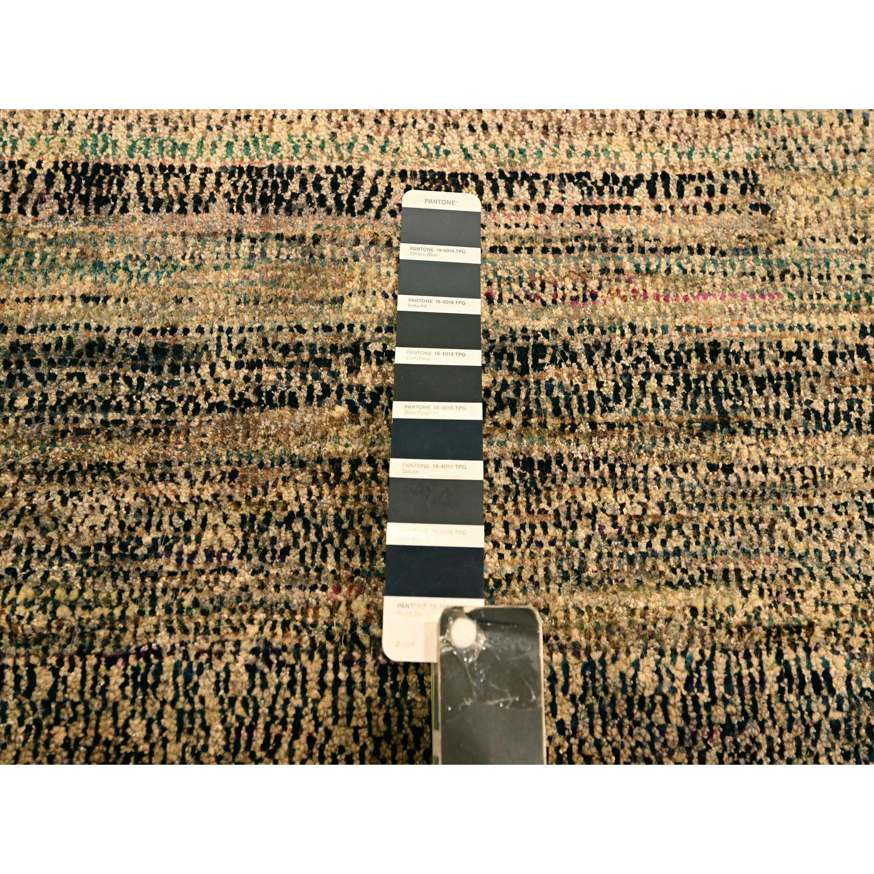 8'x10'2" Beaver Brown, Obscured Pattern Grass Design, Sari Silk, Hand Knotted, Oriental Rug Sh76186