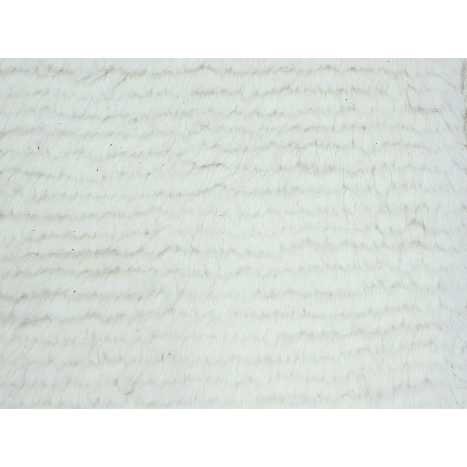 10'1"x14' Pearl White, Moroccan Weave with Grid Design, Solid, Textured Wool, Hand Knotted, Oriental Rug Sh76211