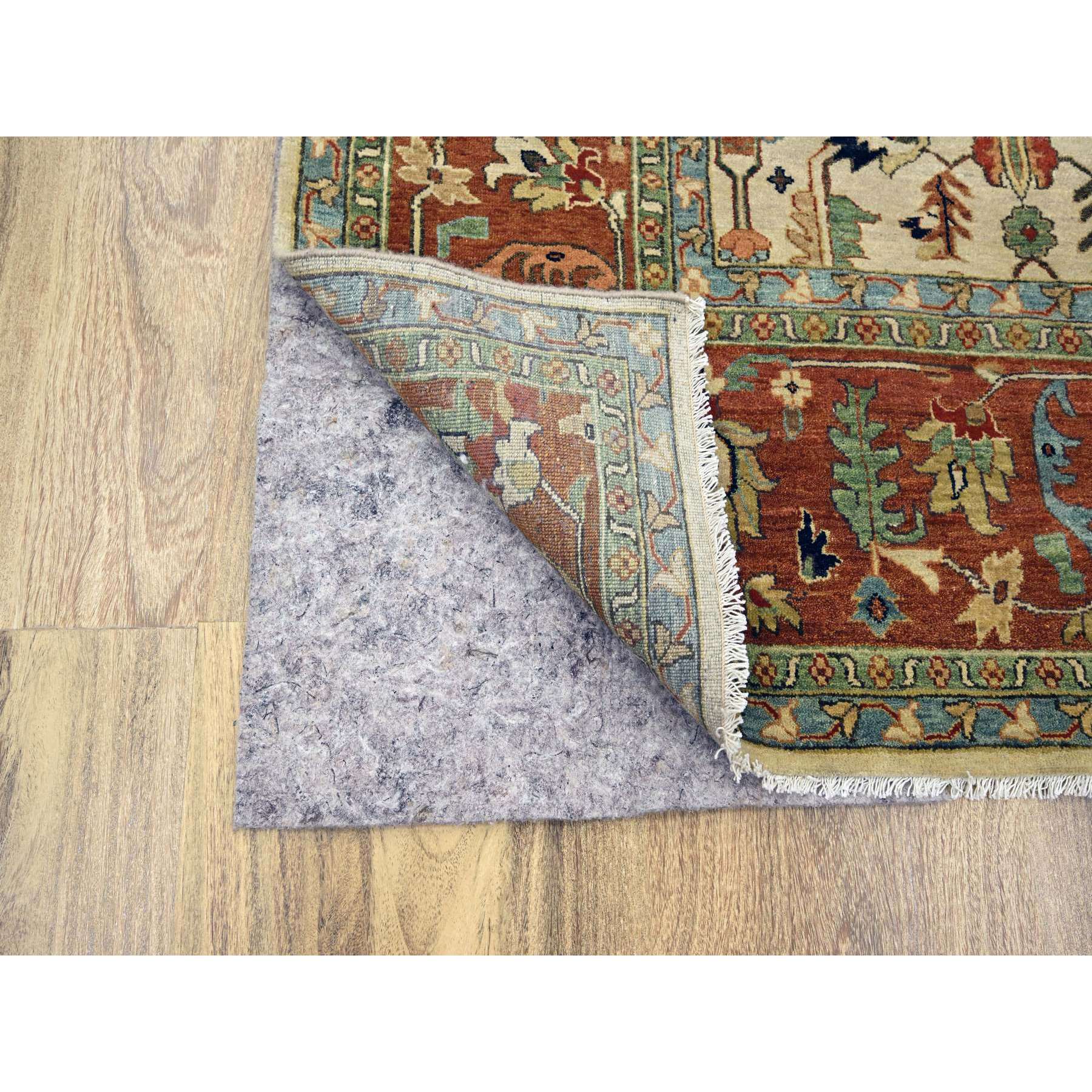 10'x14'3" Chiffon White, Heriz All Over Design, Soft Pile, Natural Dyes, Hand Knotted, Hand Spun New Zealand Wool, Oriental Rug Sh76223