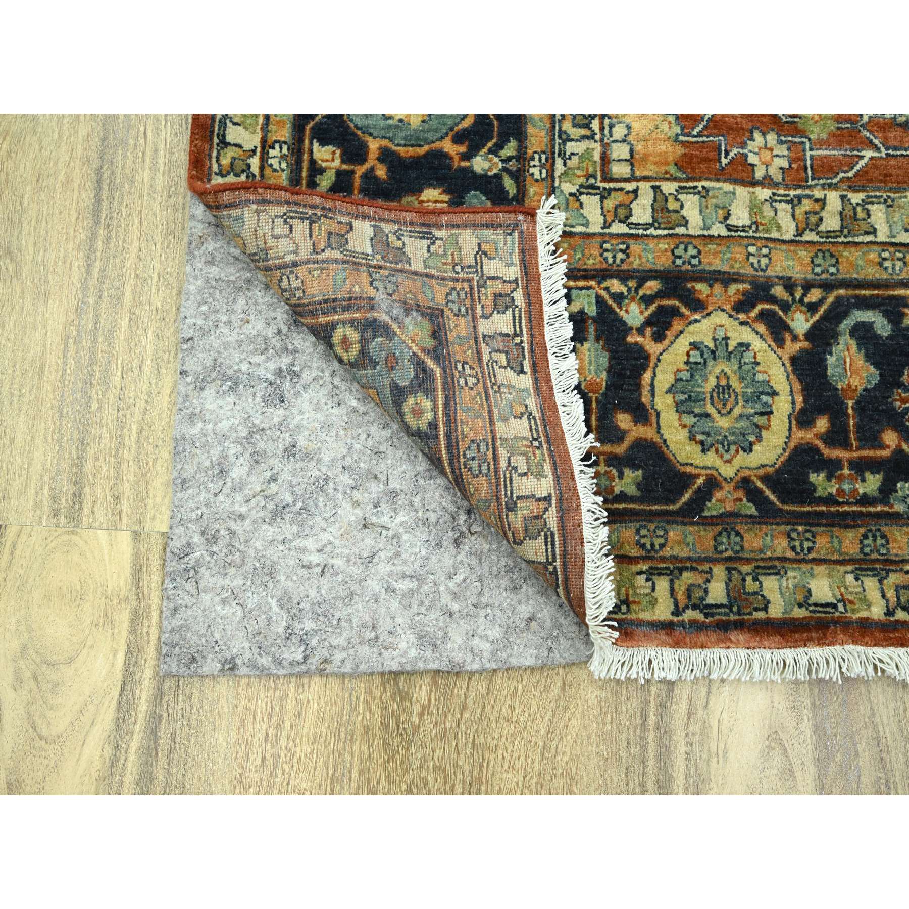 10'x13'10" Rust Red, Heriz All Over Design, Soft Pile, Natural Dyes, Hand Knotted, Hand Spun New Zealand Wool, Oriental Rug SH76226