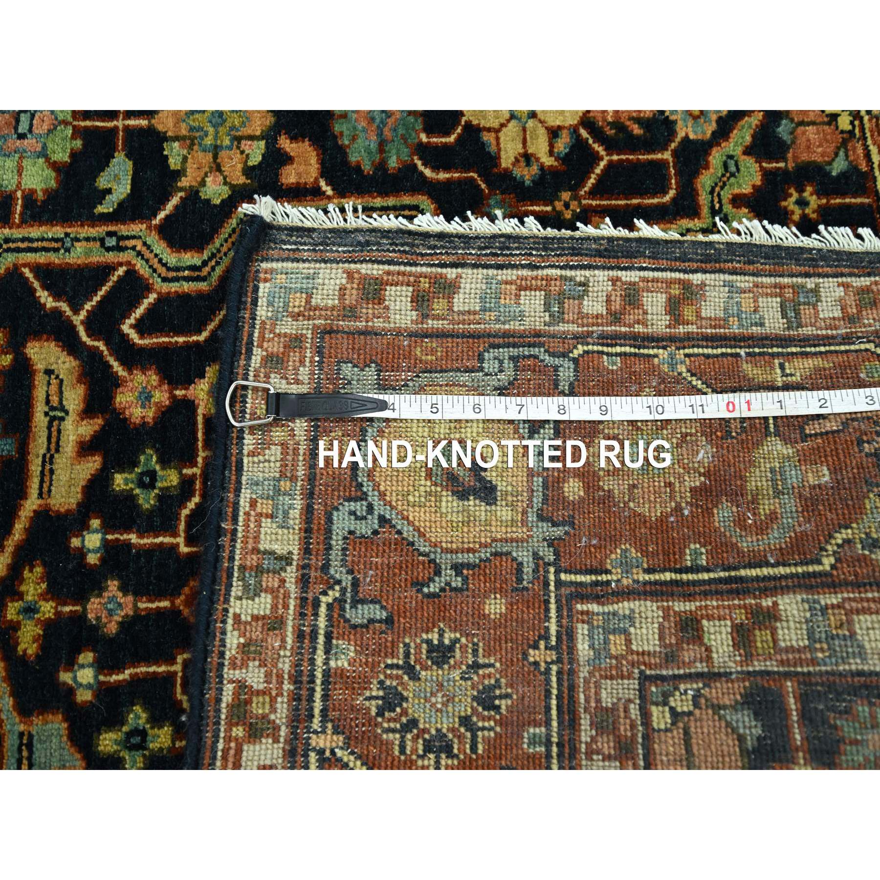5'3"x7'1" Midnight Blue, Heriz All Over Design, Natural Dyes, Hand Knotted, Soft Pile, Hand Spun New Zealand Wool, Oriental Rug Sh76230