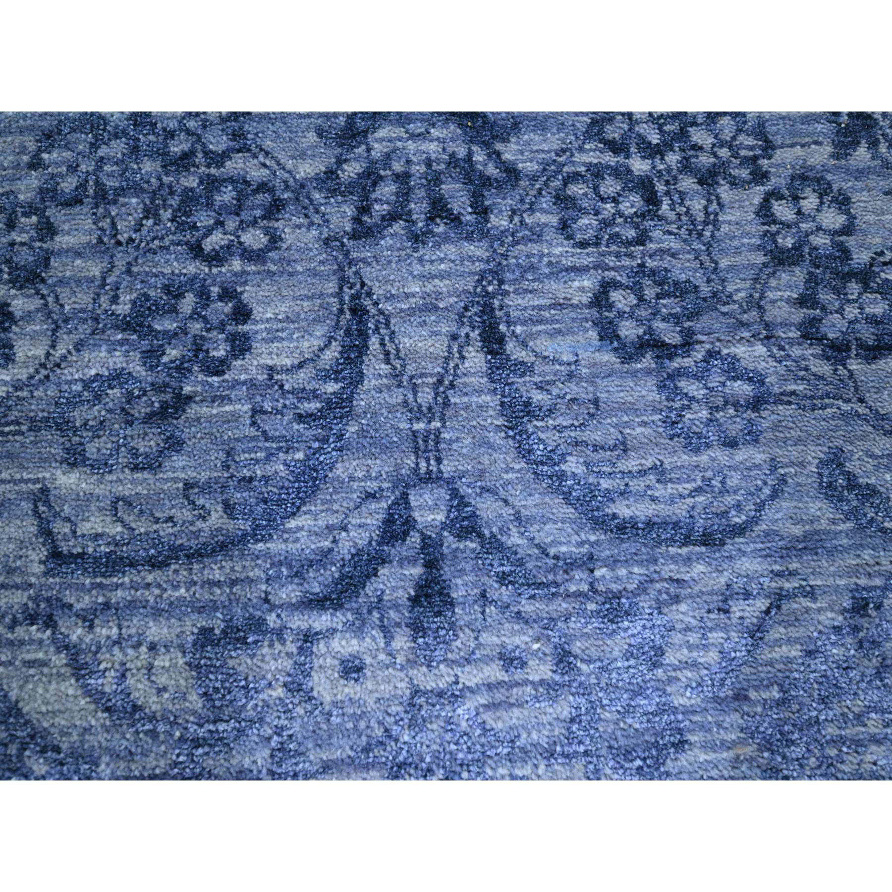 8'1"x10' Purple, Saturated Colors and Design, Tone on Tone, Hand Knotted, Wool & Silk, Abrash, Oriental Rug Sh76309