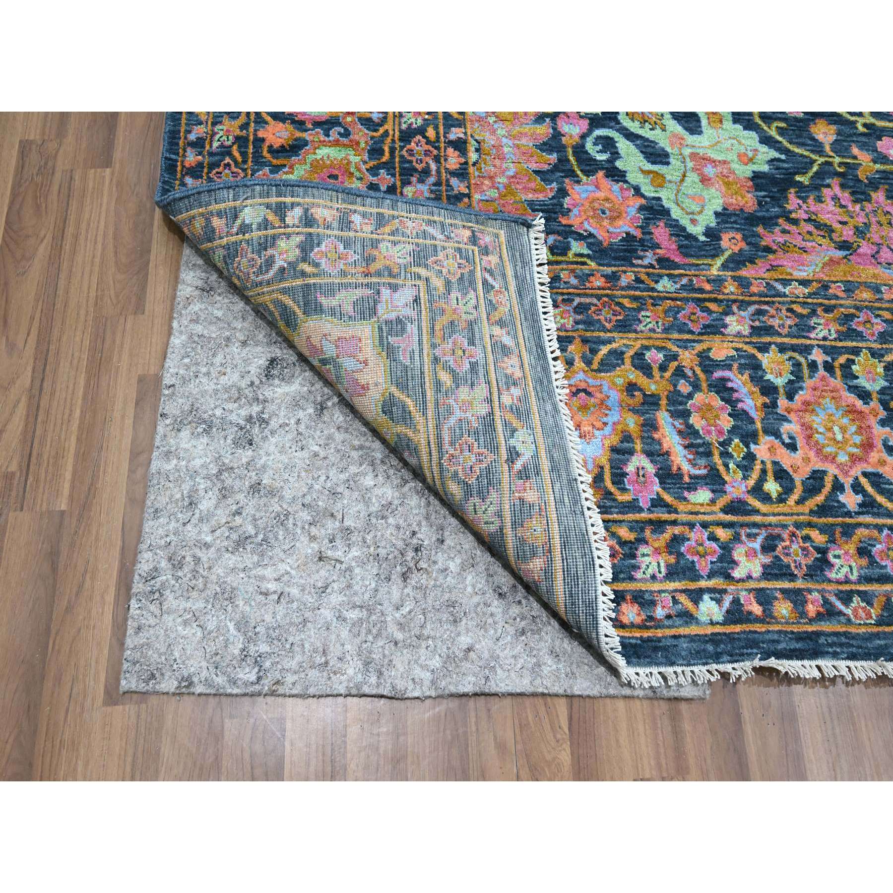 8'x10'2" Imperial Blue, Colorful All Over Tabriz Design, Wool & Silk, Hand Knotted, Oriental Rug Sh76315