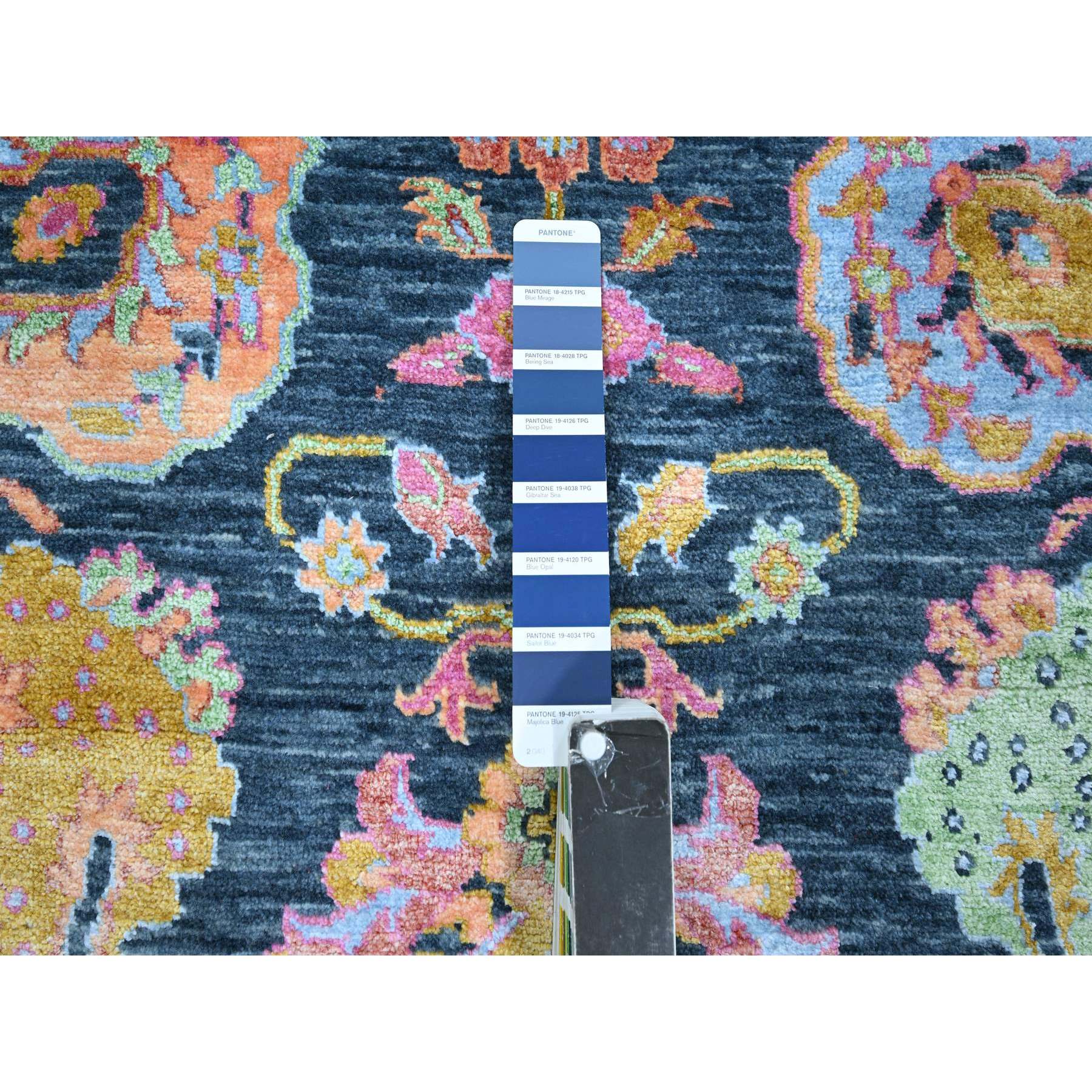 8'x10'2" Imperial Blue, Colorful All Over Tabriz Design, Wool & Silk, Hand Knotted, Oriental Rug Sh76315