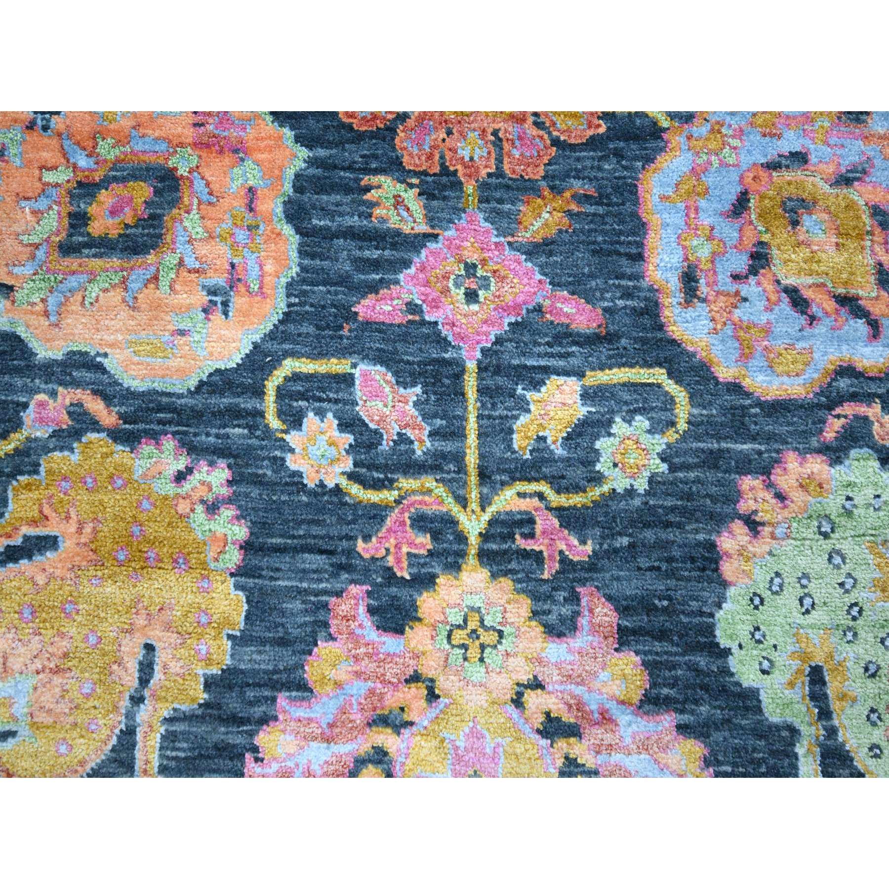 8'x10'2" Imperial Blue, Colorful All Over Tabriz Design, Wool & Silk, Hand Knotted, Oriental Rug Sh76315
