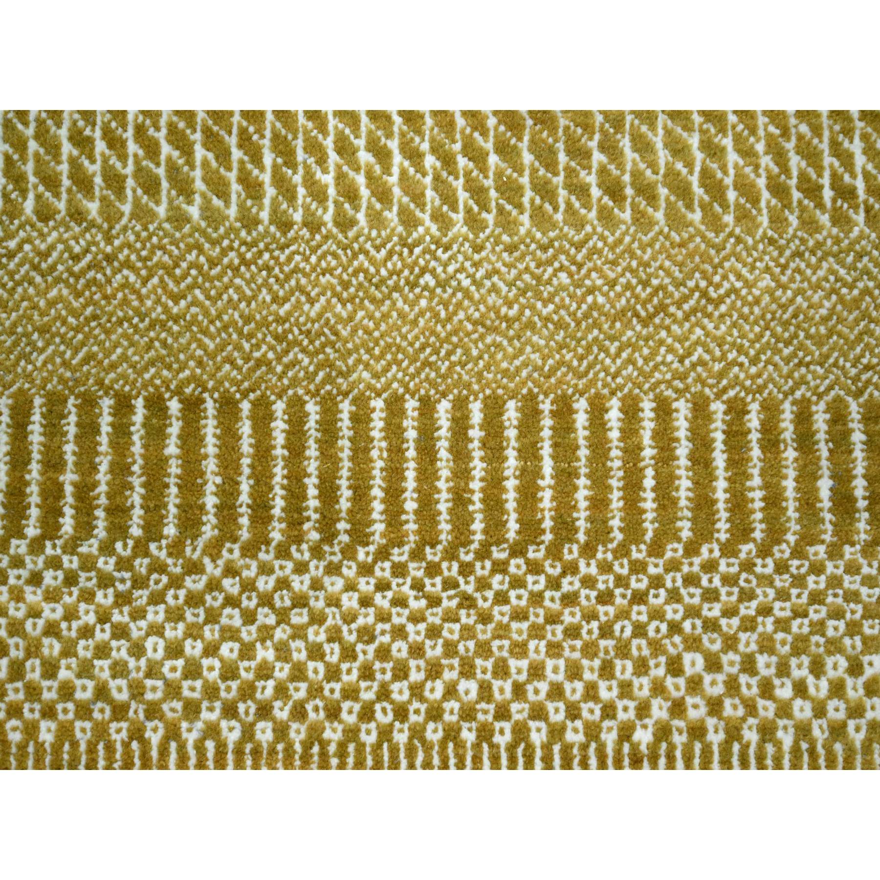 9'x12'3" Cumin Brown, Modern Grass Design, Hand Knotted, Borderless, Tone on Tone, Denser Weave, Wool and Silk, Lush and Plush, Oriental Rug Sh76327