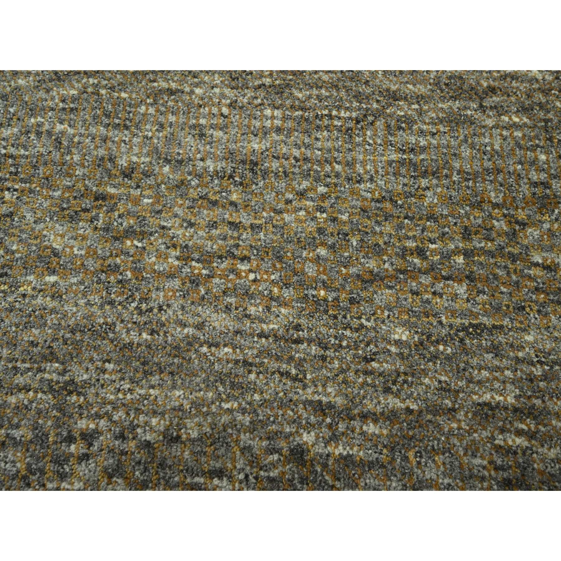 8'x10' Cedar Brown, Modern Grass Design, Hand Knotted, Borderless, Tone on Tone, Denser Weave, Wool and Silk, Lush and Plush, Oriental Rug Sh76344