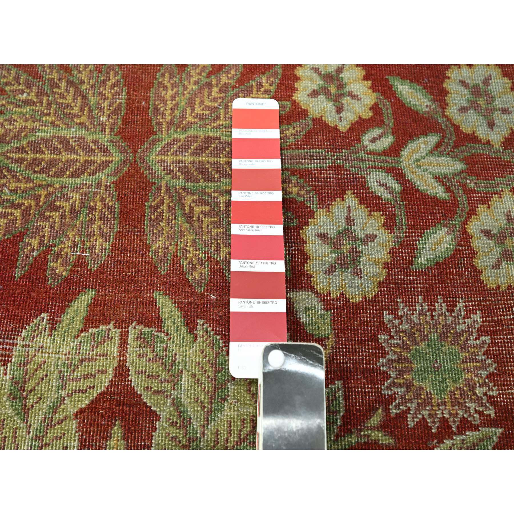 8'x10'2" Auburn Red, Original Mughal Design Agra, Zero Pile, 100% Wool, Hand Knotted, Vegetable Dyes, Oriental Rug Sh76346