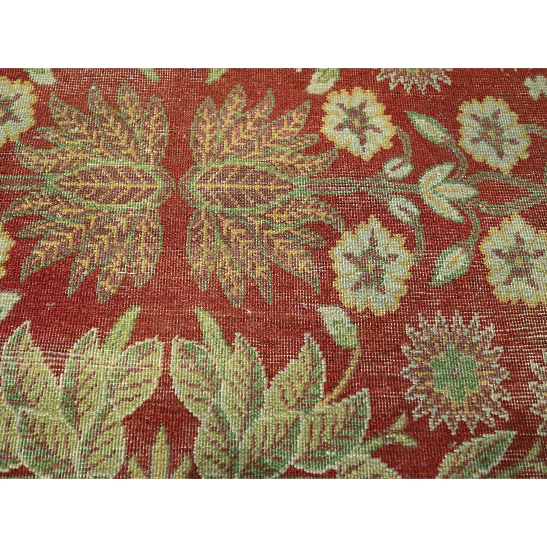 8'x10'2" Auburn Red, Original Mughal Design Agra, Zero Pile, 100% Wool, Hand Knotted, Vegetable Dyes, Oriental Rug Sh76346