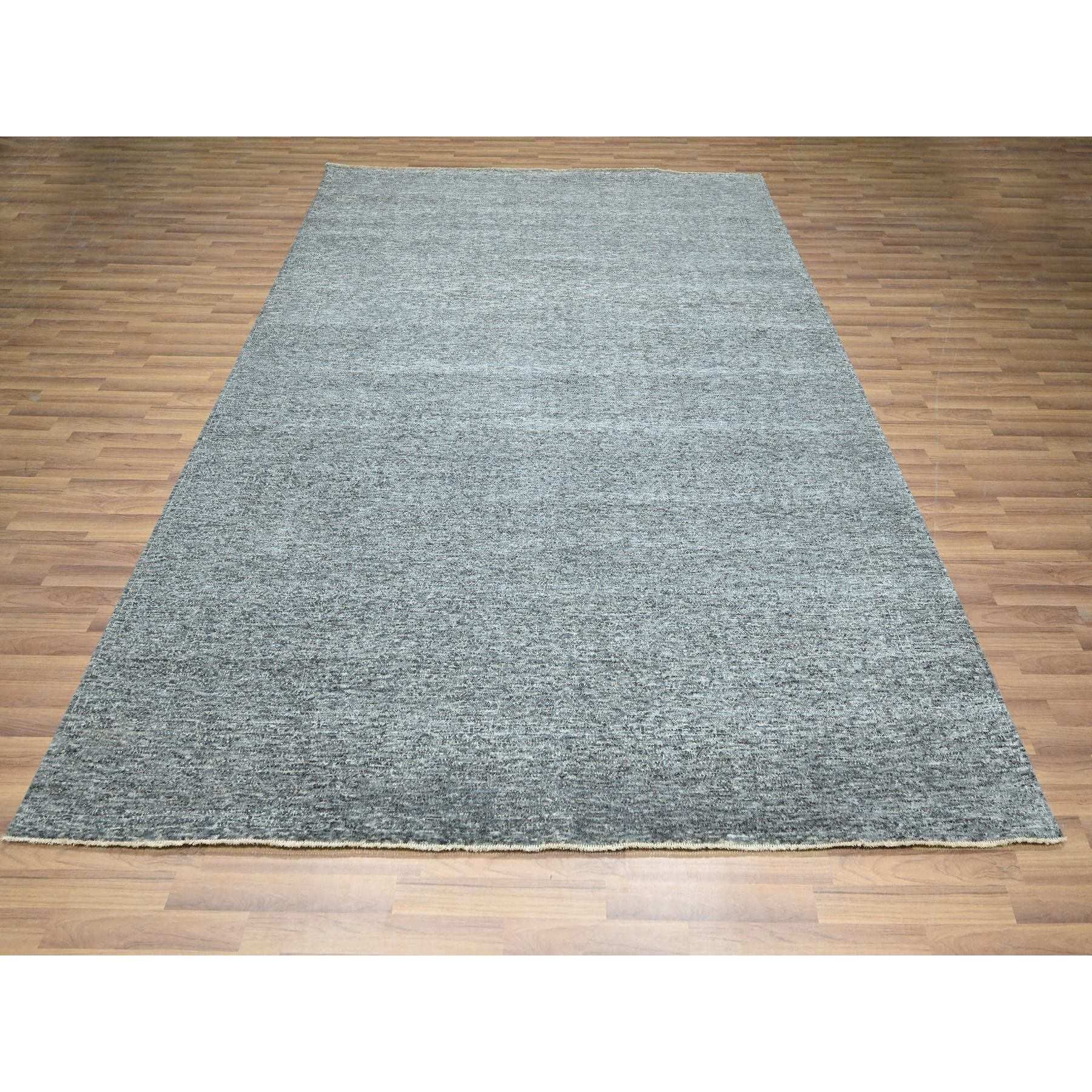 8'3"x10'1" Anchor Gray, Salt and Pepper Design, Tone on Tone, Hand Knotted, 100% Wool, Oriental Rug Sh76380