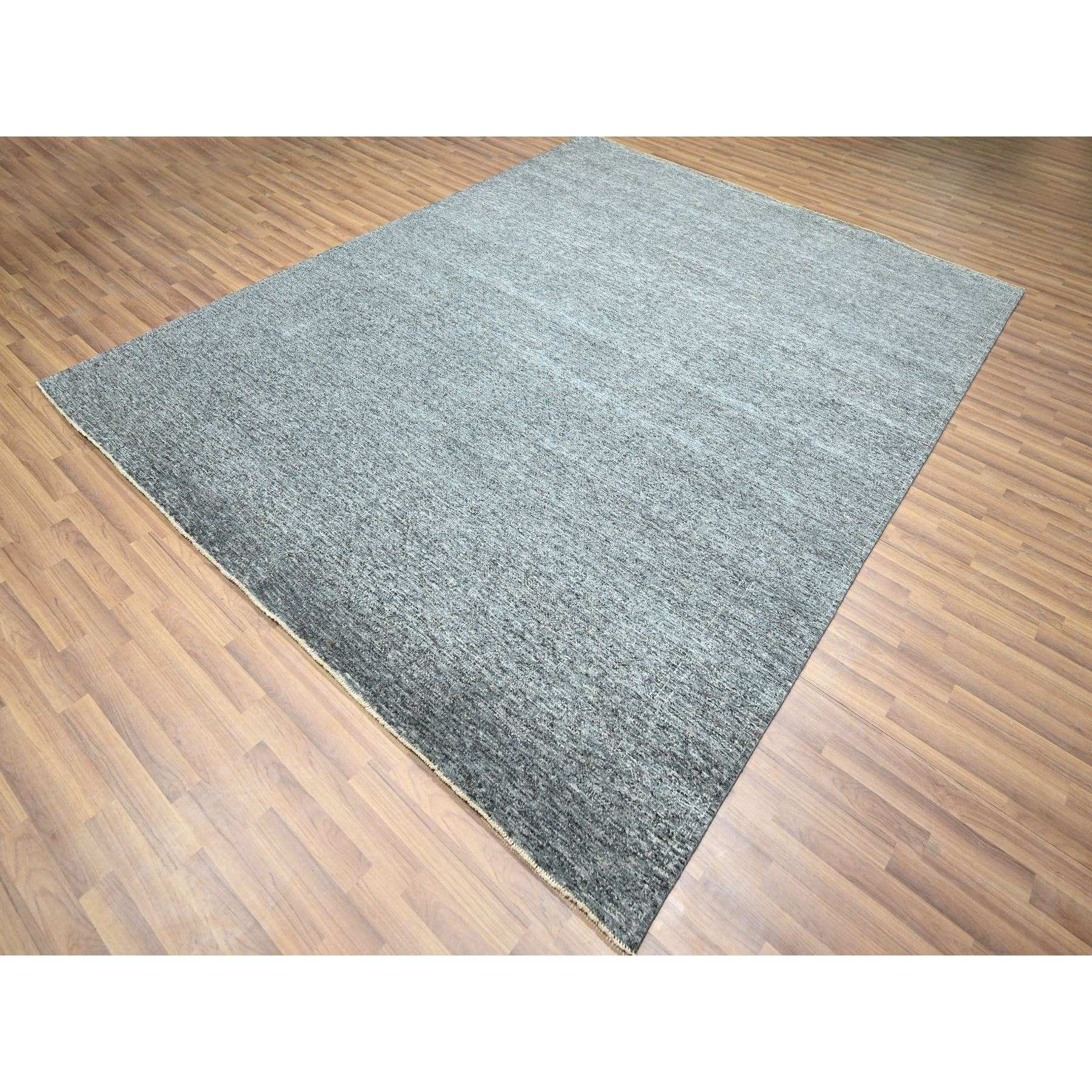 8'3"x10'1" Anchor Gray, Salt and Pepper Design, Tone on Tone, Hand Knotted, 100% Wool, Oriental Rug Sh76380
