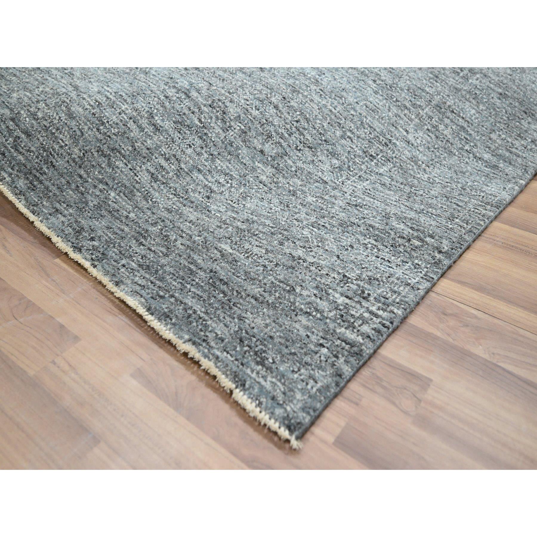 8'3"x10'1" Anchor Gray, Salt and Pepper Design, Tone on Tone, Hand Knotted, 100% Wool, Oriental Rug Sh76380